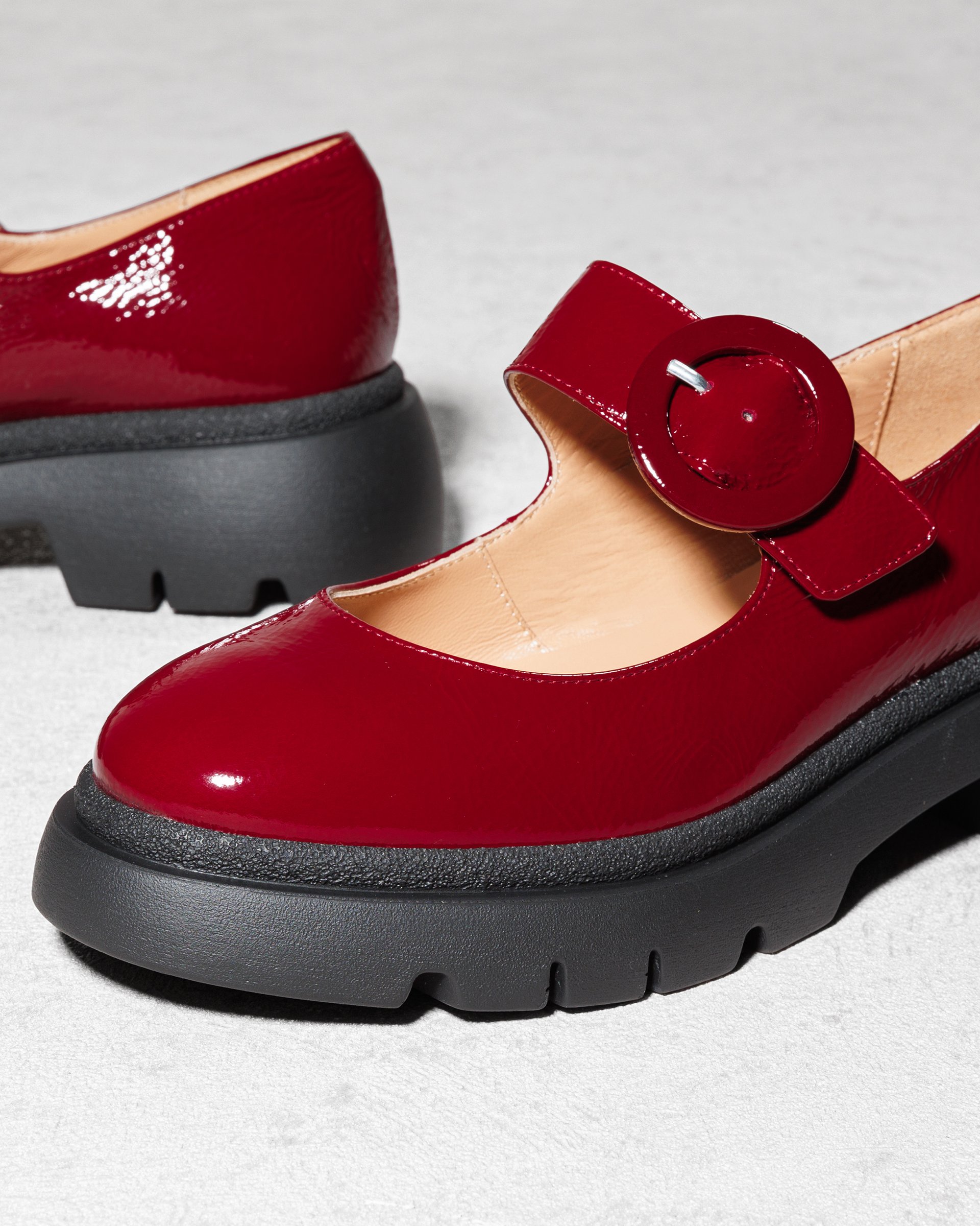 Бордовые кожаные туфли с ремешком - Image 4 of 6