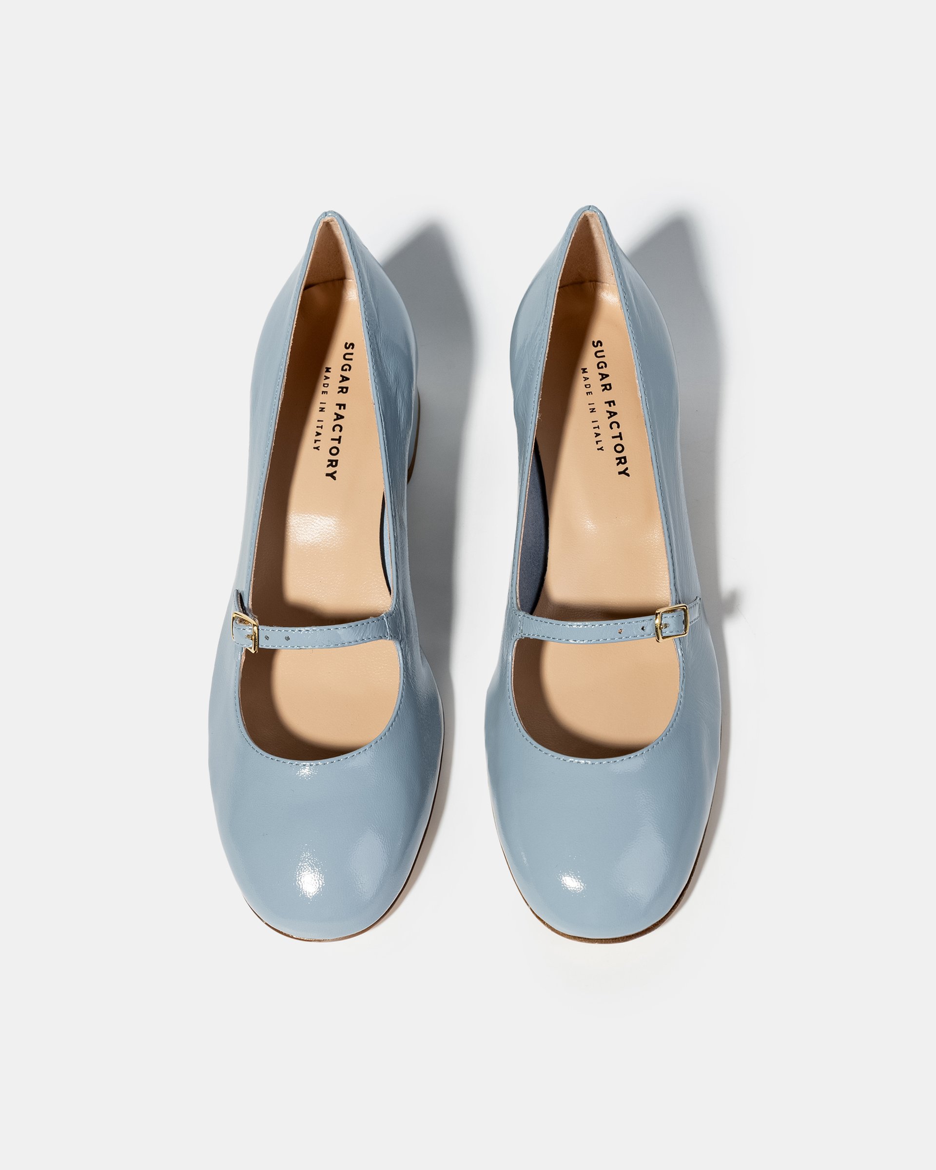 Светло-голубые кожаные туфли на каблуке - Image 3 of 4