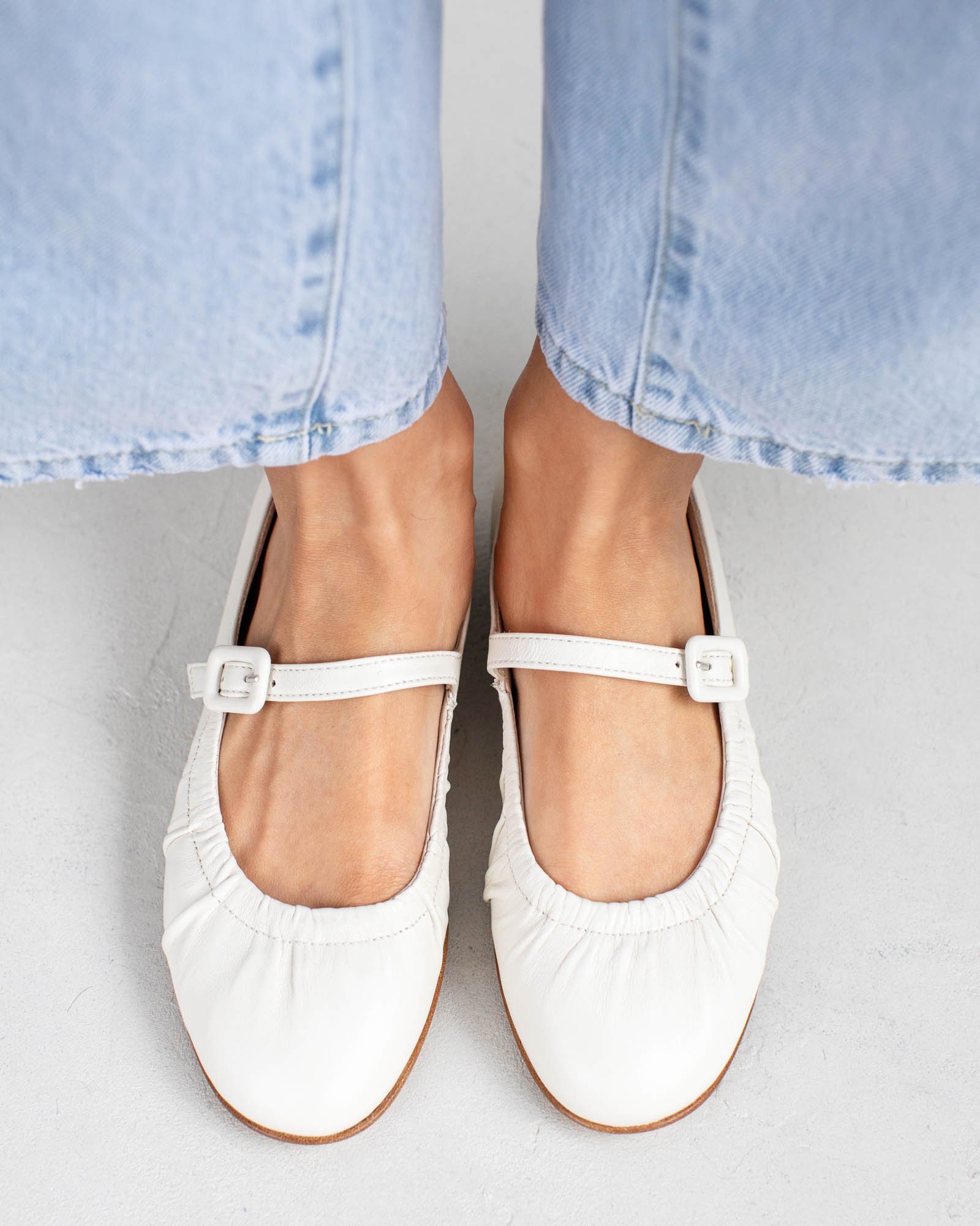 Светло-бежевые классические балетки из натуральной кожи - Image 5 of 5