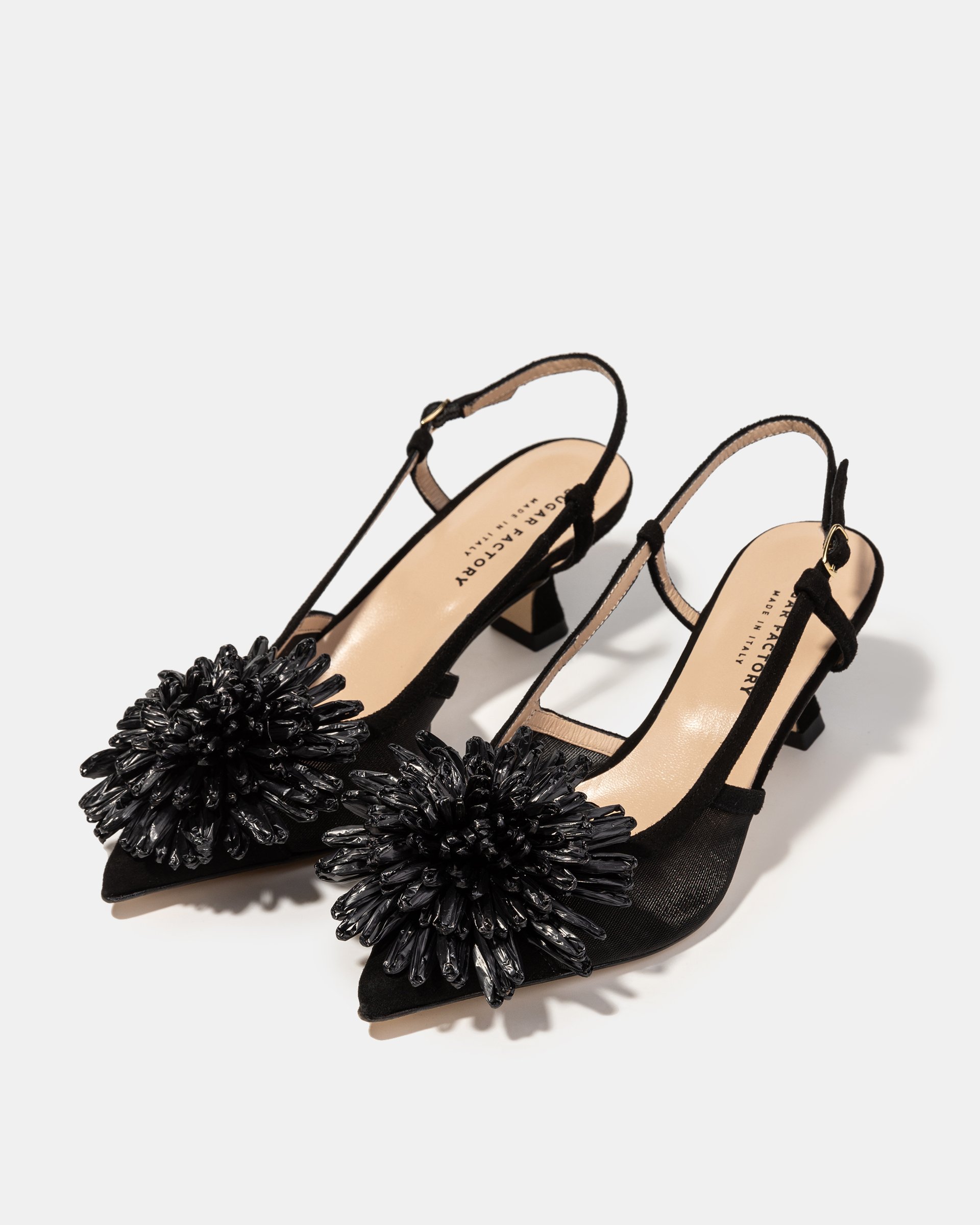 Черные замшевые туфли с цветком - Image 2 of 5