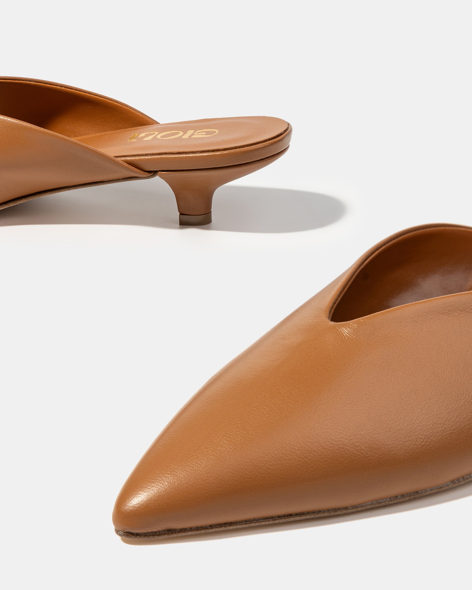 Коричневые кожаные мюли - Image 4 of 5