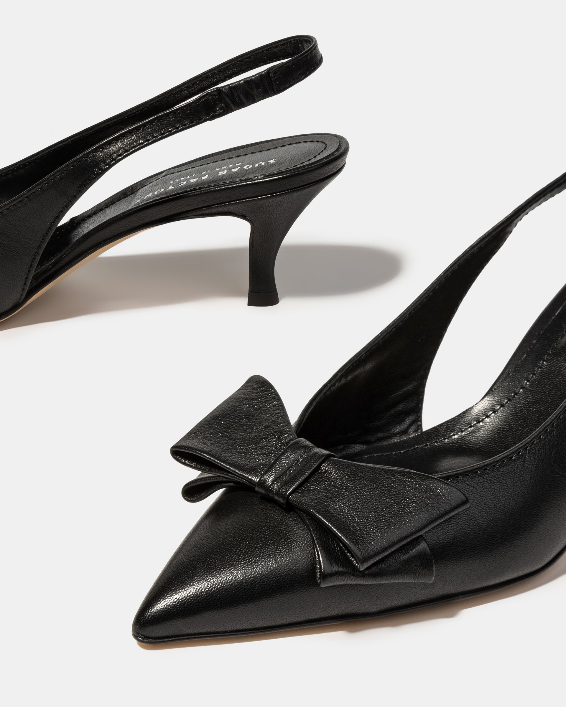 Черные кожаные туфли с бантиком - Image 4 of 5