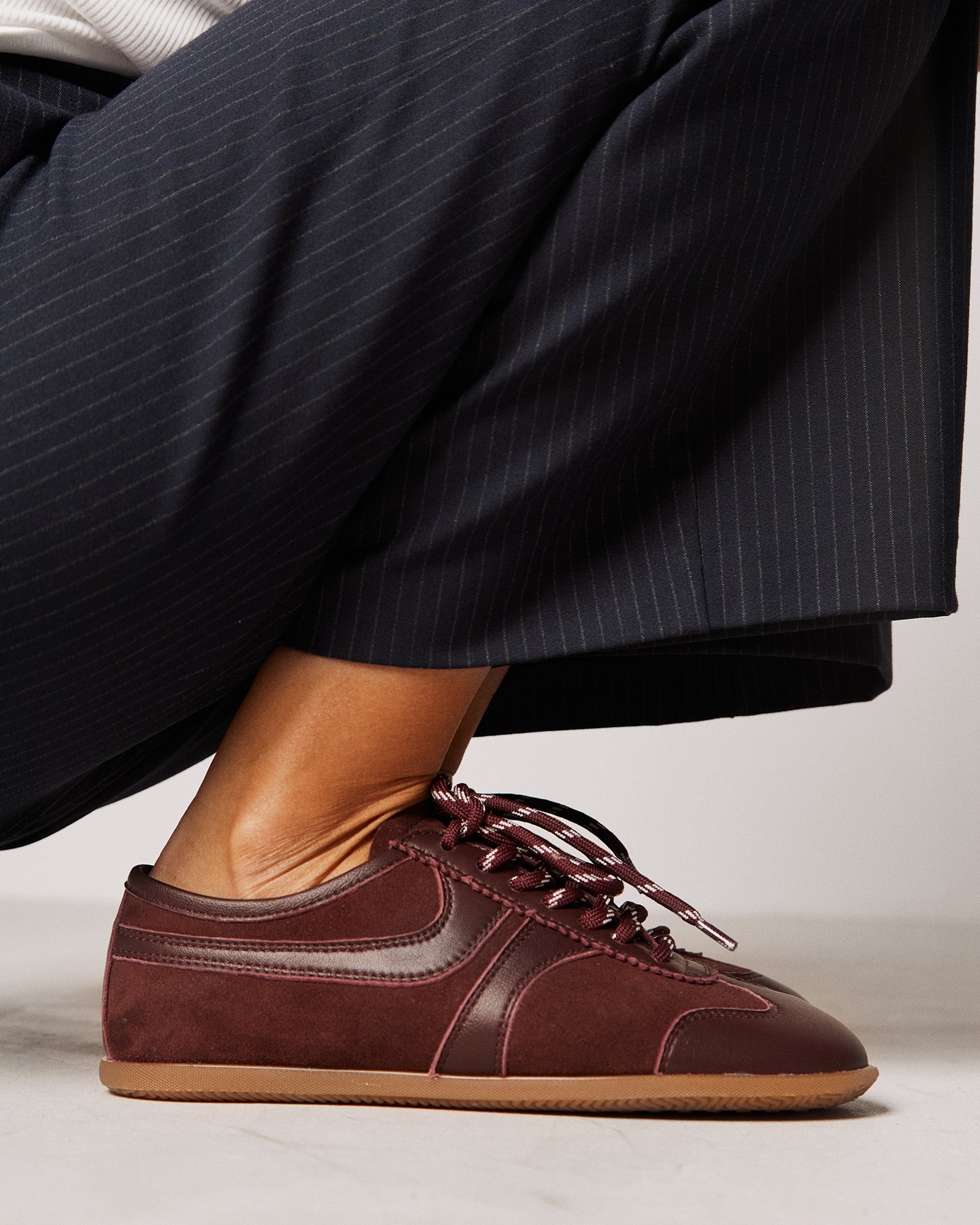 Бордовые кожаные кеды - Image 5 of 6