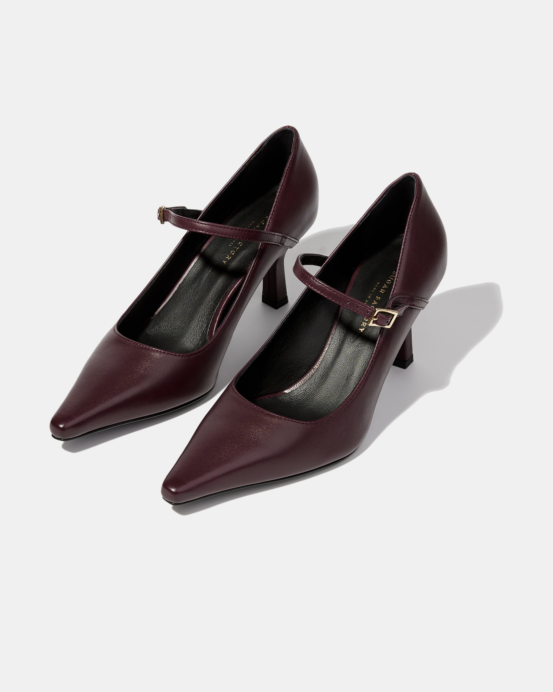 Кожаные туфли бордовые на каблуке - Image 2 of 5