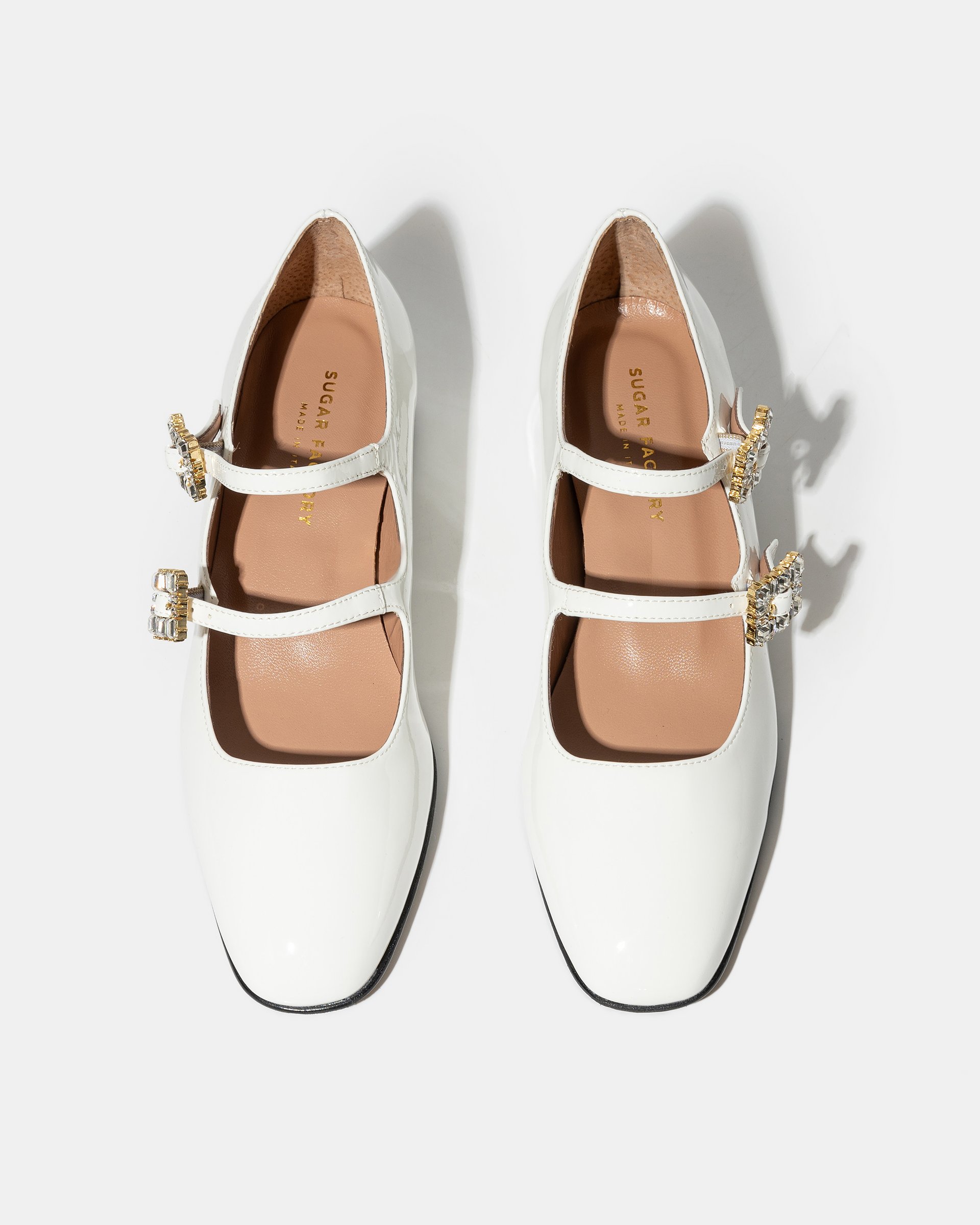 Белые лакированные туфли на низком каблуке - Image 3 of 5