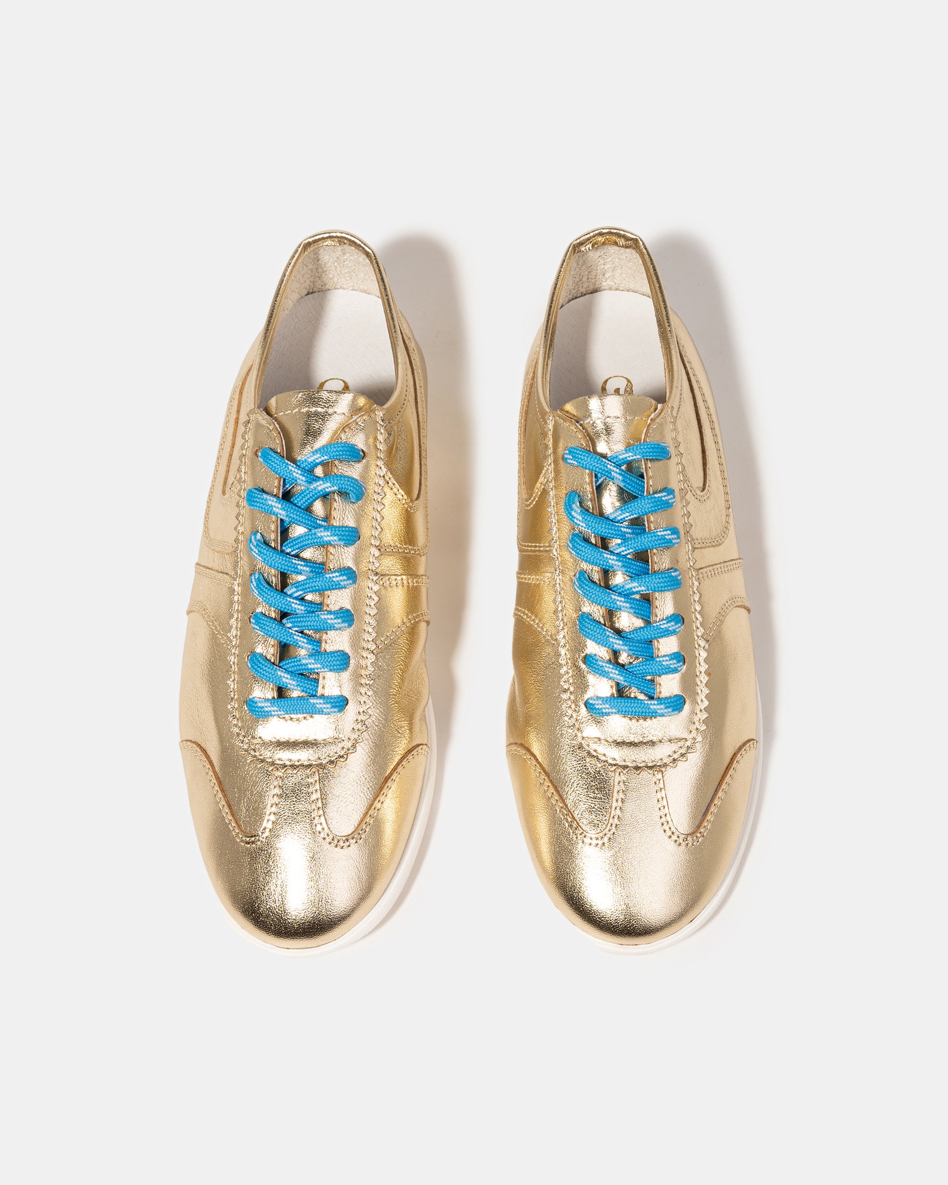 Золотистые кожаные кеды - Image 3 of 5