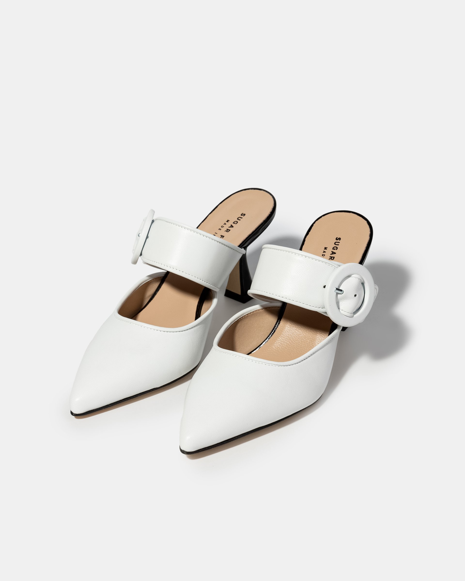 Белые кожаные туфли на высоком каблуке - Image 2 of 4