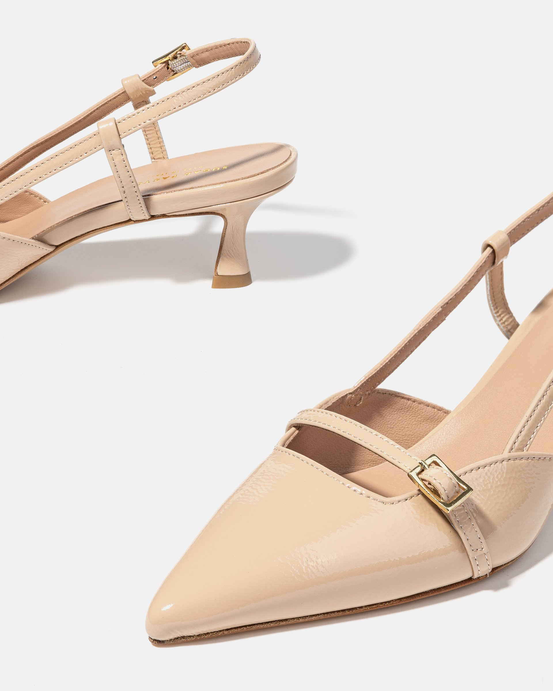 Бежевые кожаные туфли с ремешками - Image 4 of 4