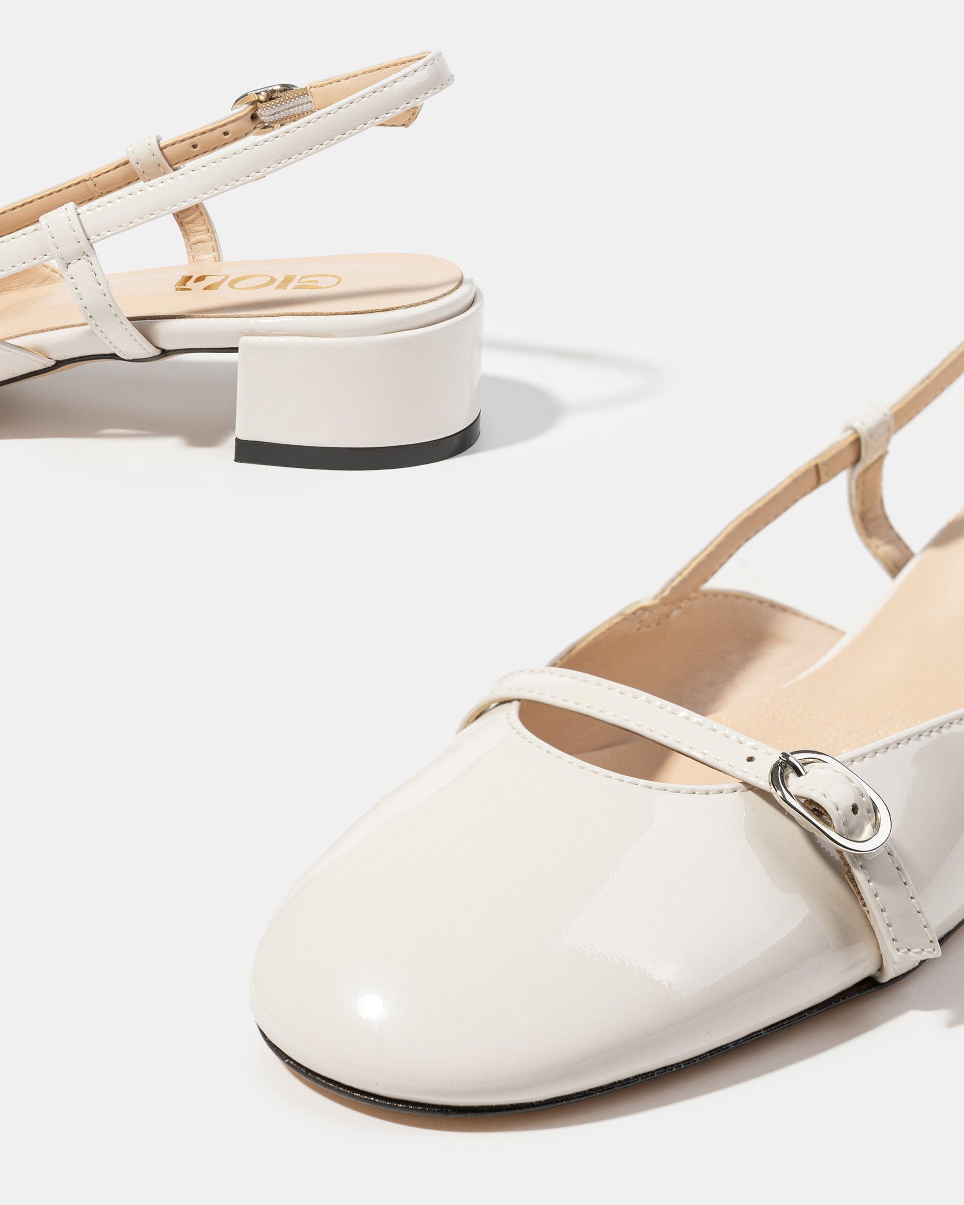 Белые лакированные туфли на каблуке - Image 4 of 5