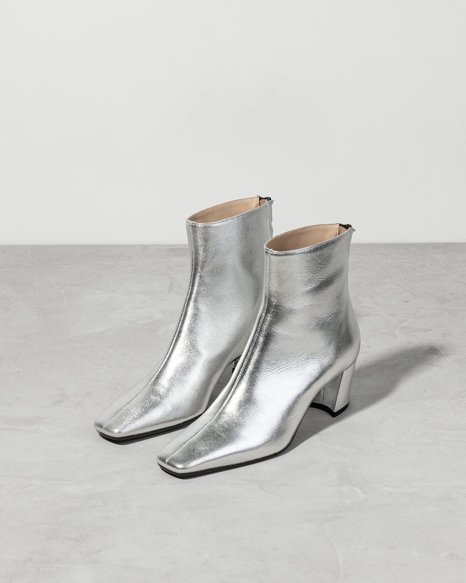 Серебристые кожаные ботинки - Image 3 of 5