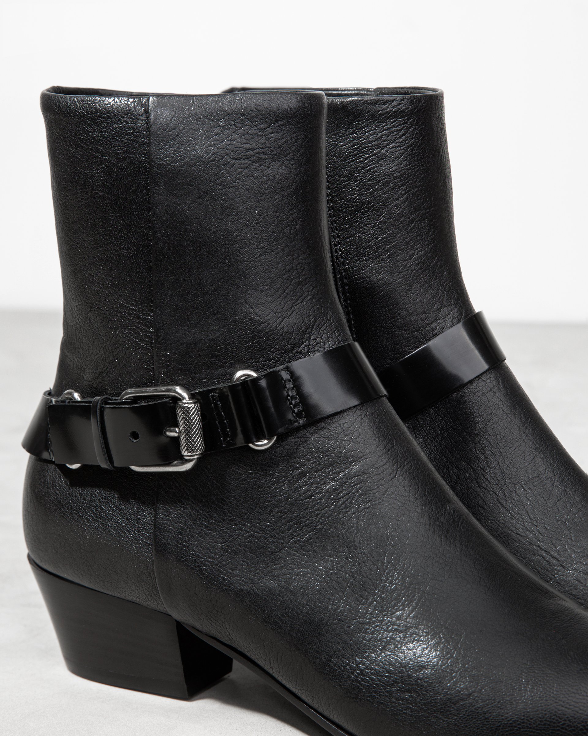 Черные кожаные ботильоны на каблуке - Image 4 of 6