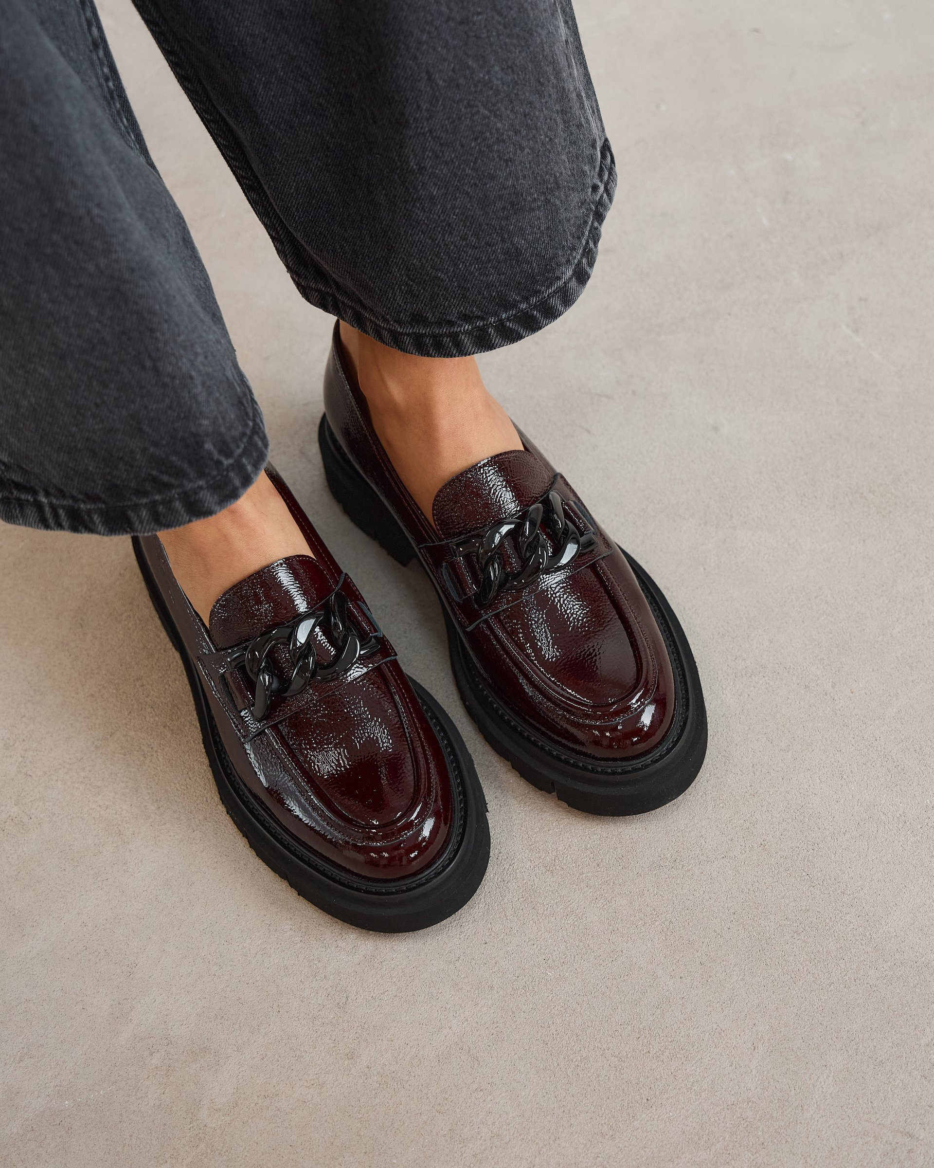 Бордовые лоферы из лакированной кожи - Image 6 of 6