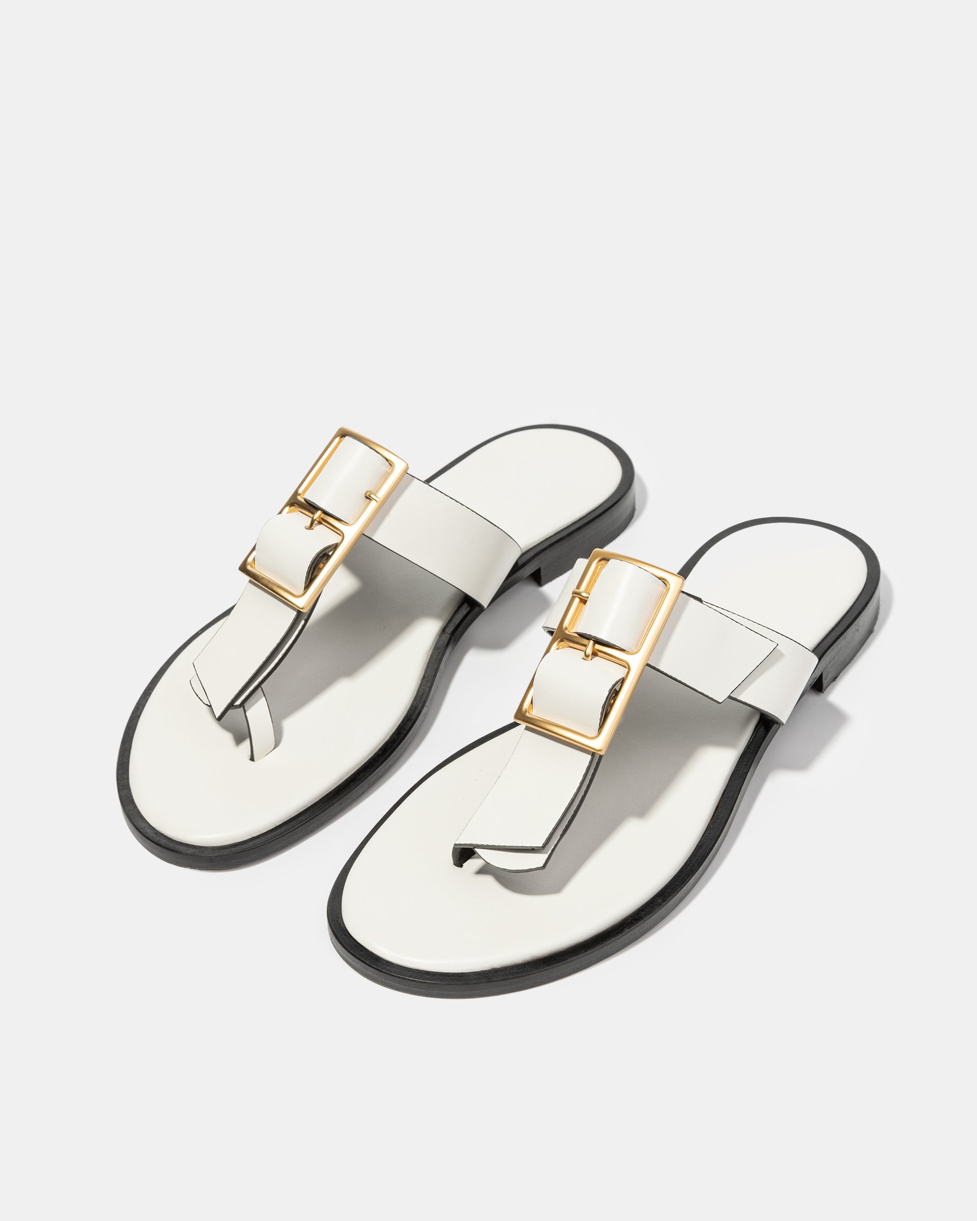 Белые шлепанцы из натуральной кожи - Image 2 of 4