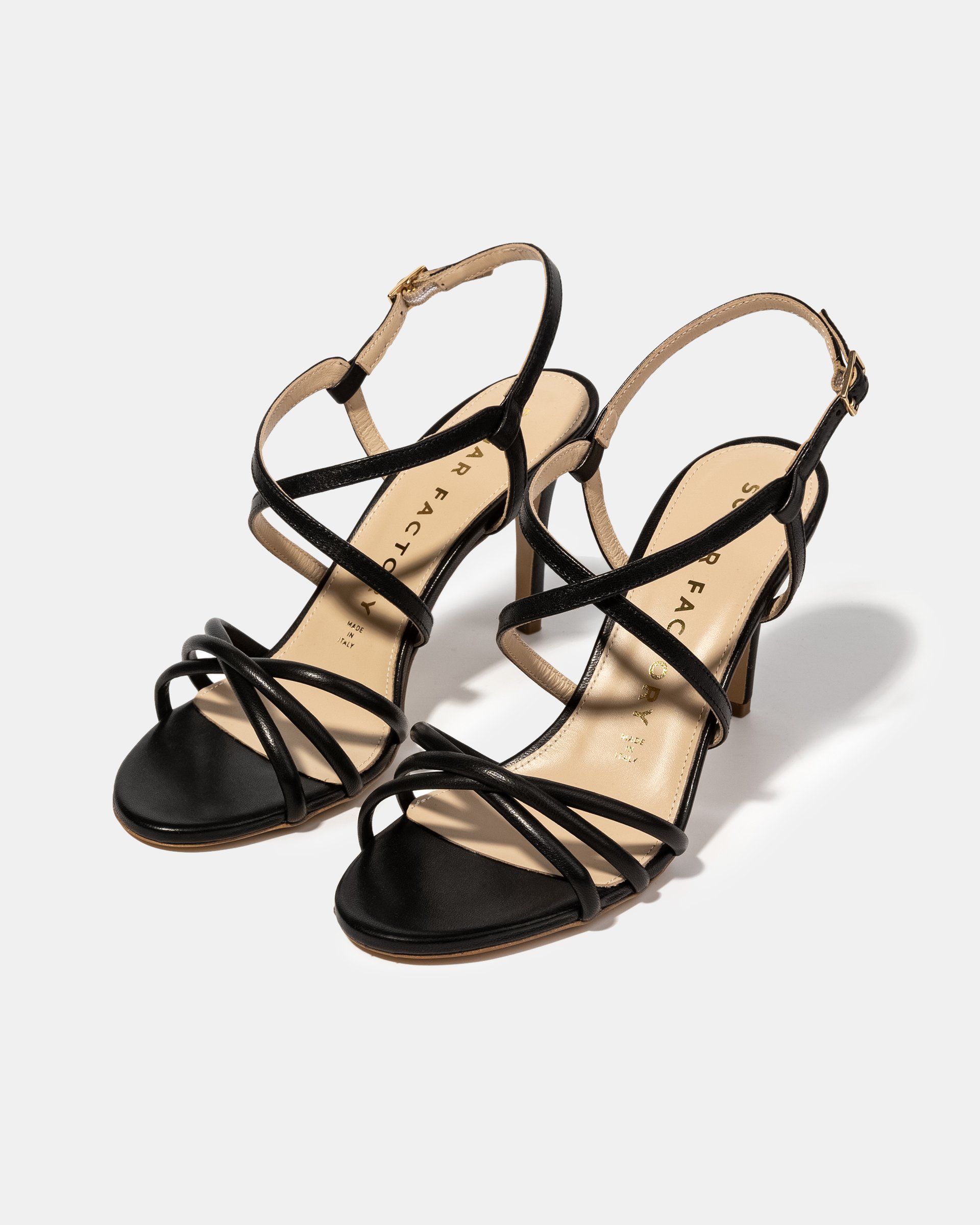 Черные кожаные босоножки с ремешками - Image 2 of 5