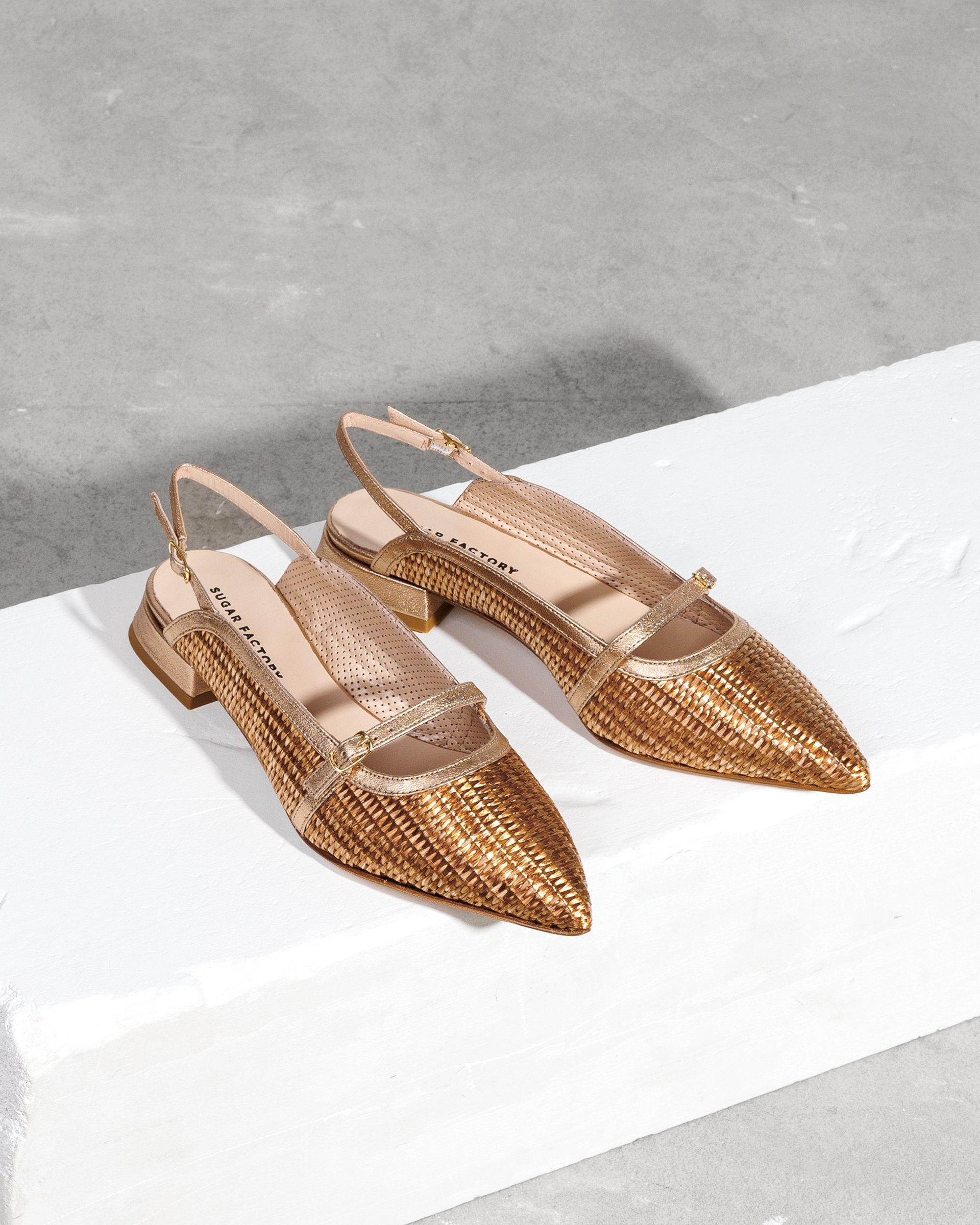 Золотые текстильные туфли - Image 4 of 7