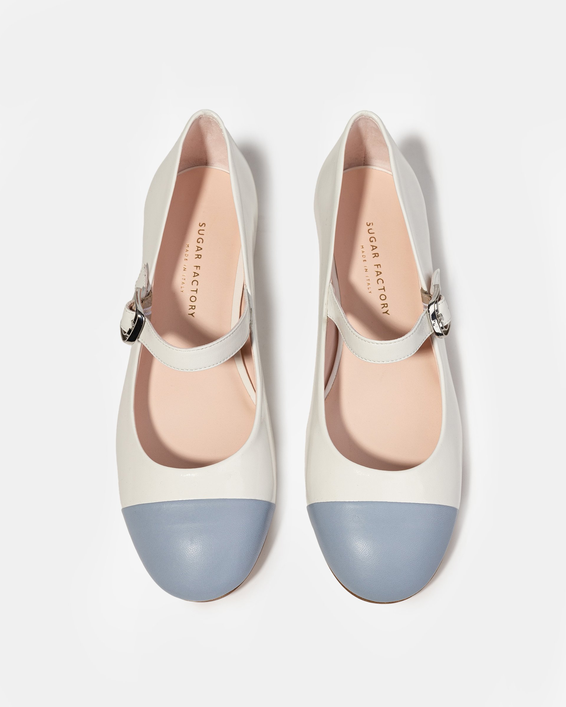 Бело-голубые балетки из лакированной кожи - Image 3 of 5