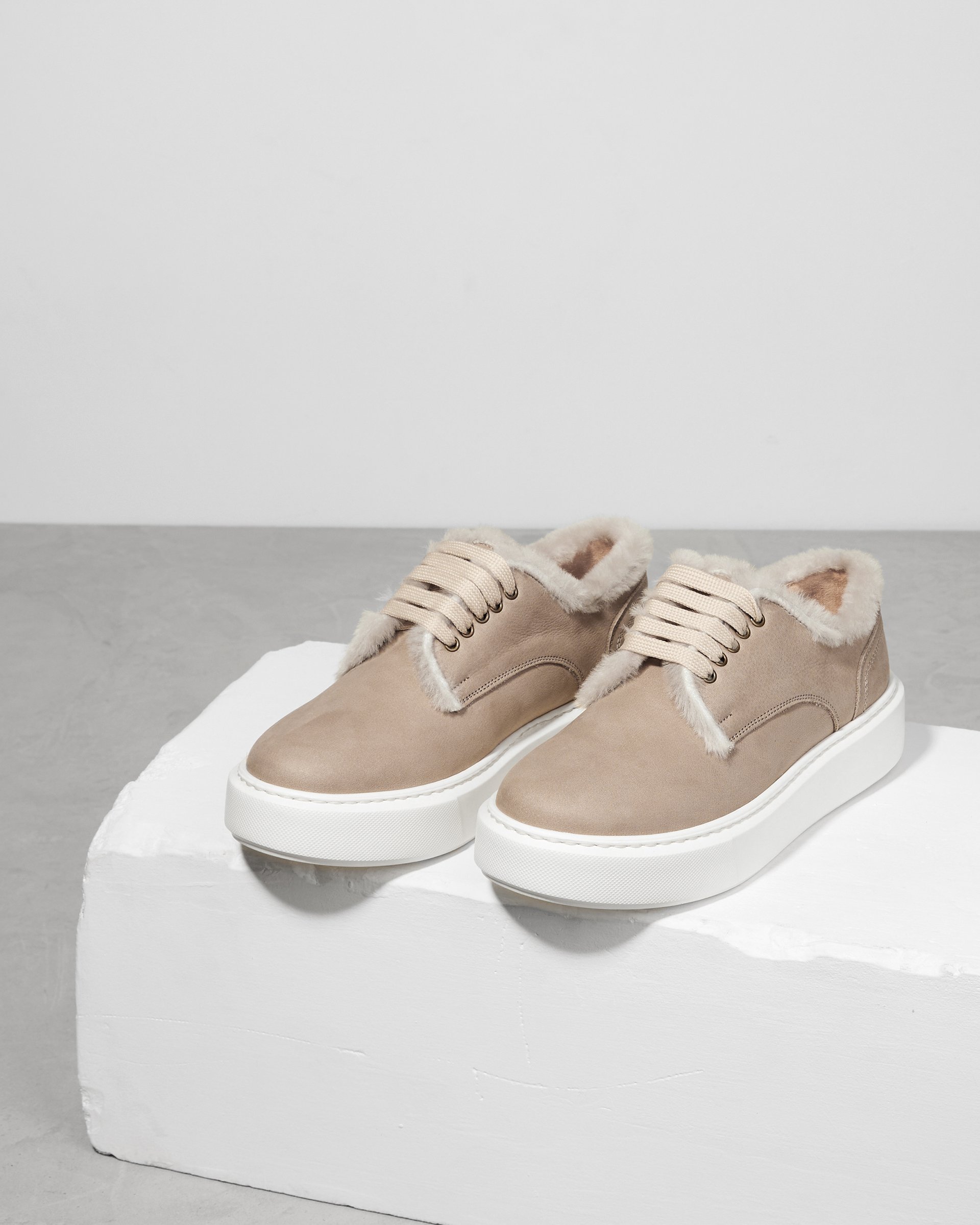 Серые кожаные полуботинки на меху - Image 2 of 6