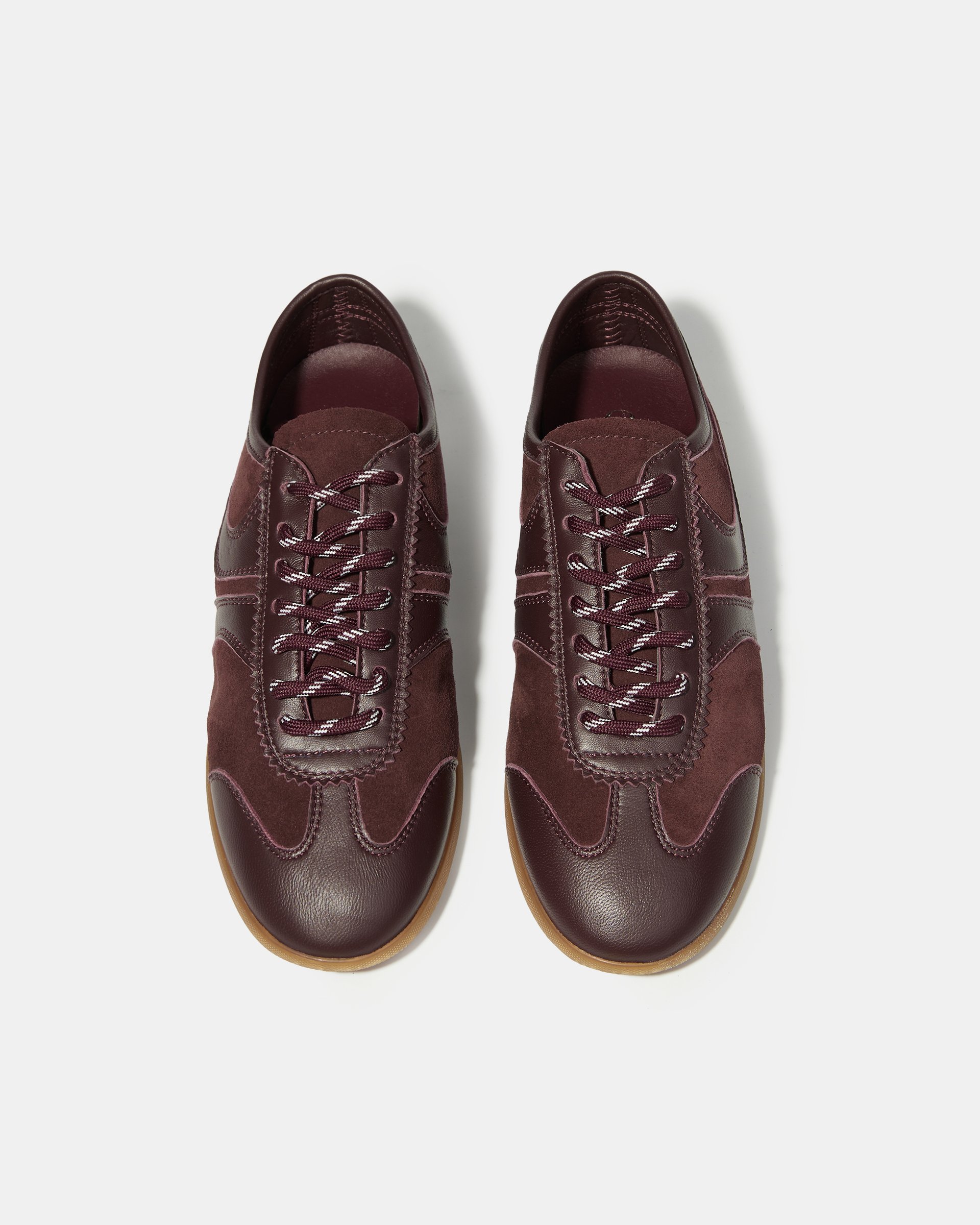 Бордовые кожаные кеды - Image 3 of 6