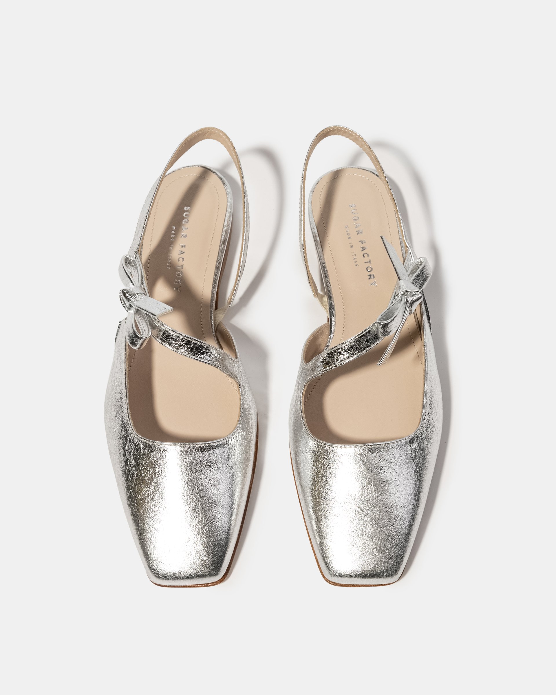 Серебристые туфли с ремешками и бантиком - Image 3 of 5
