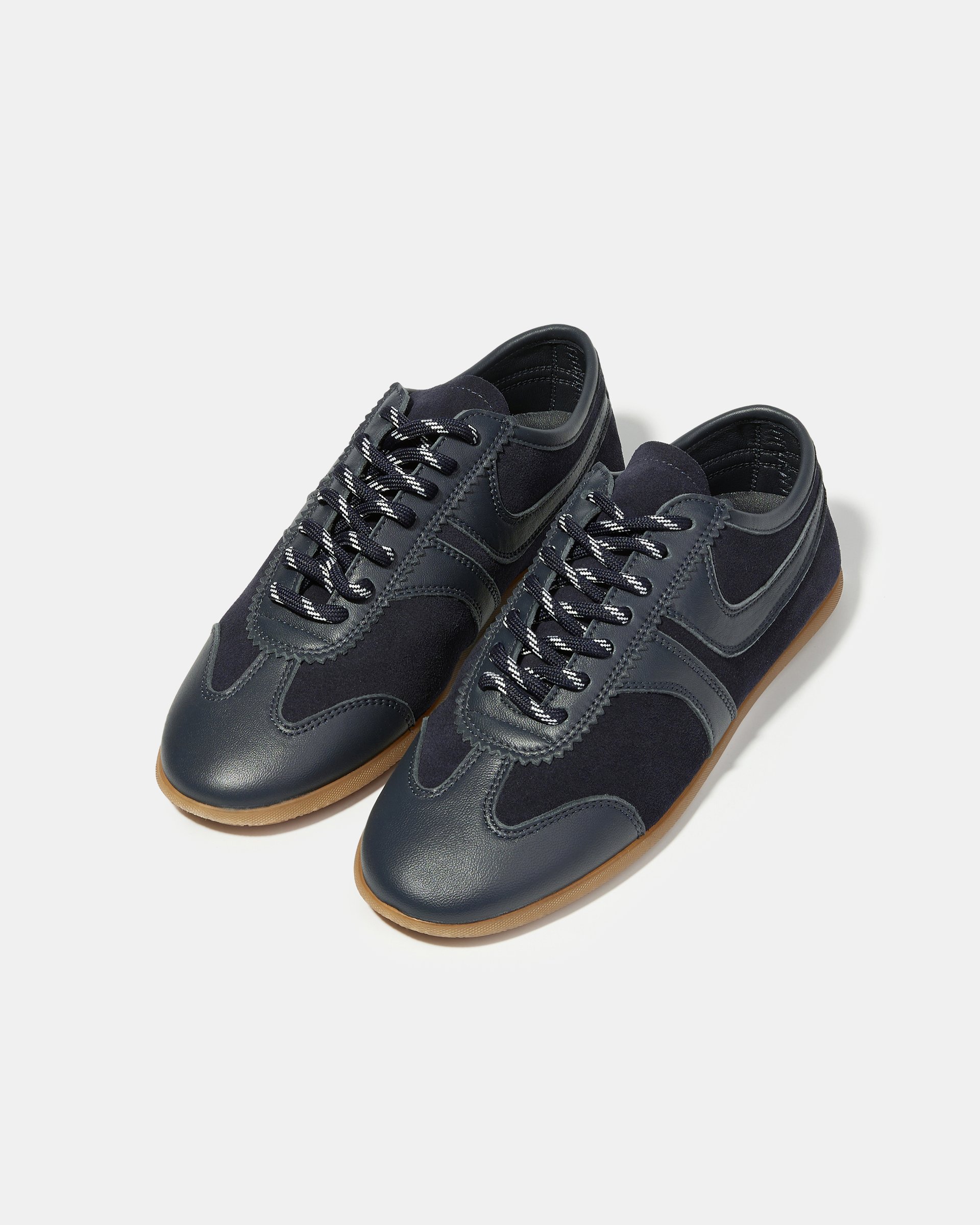 Темно-синие кожаные кеды - Image 2 of 5