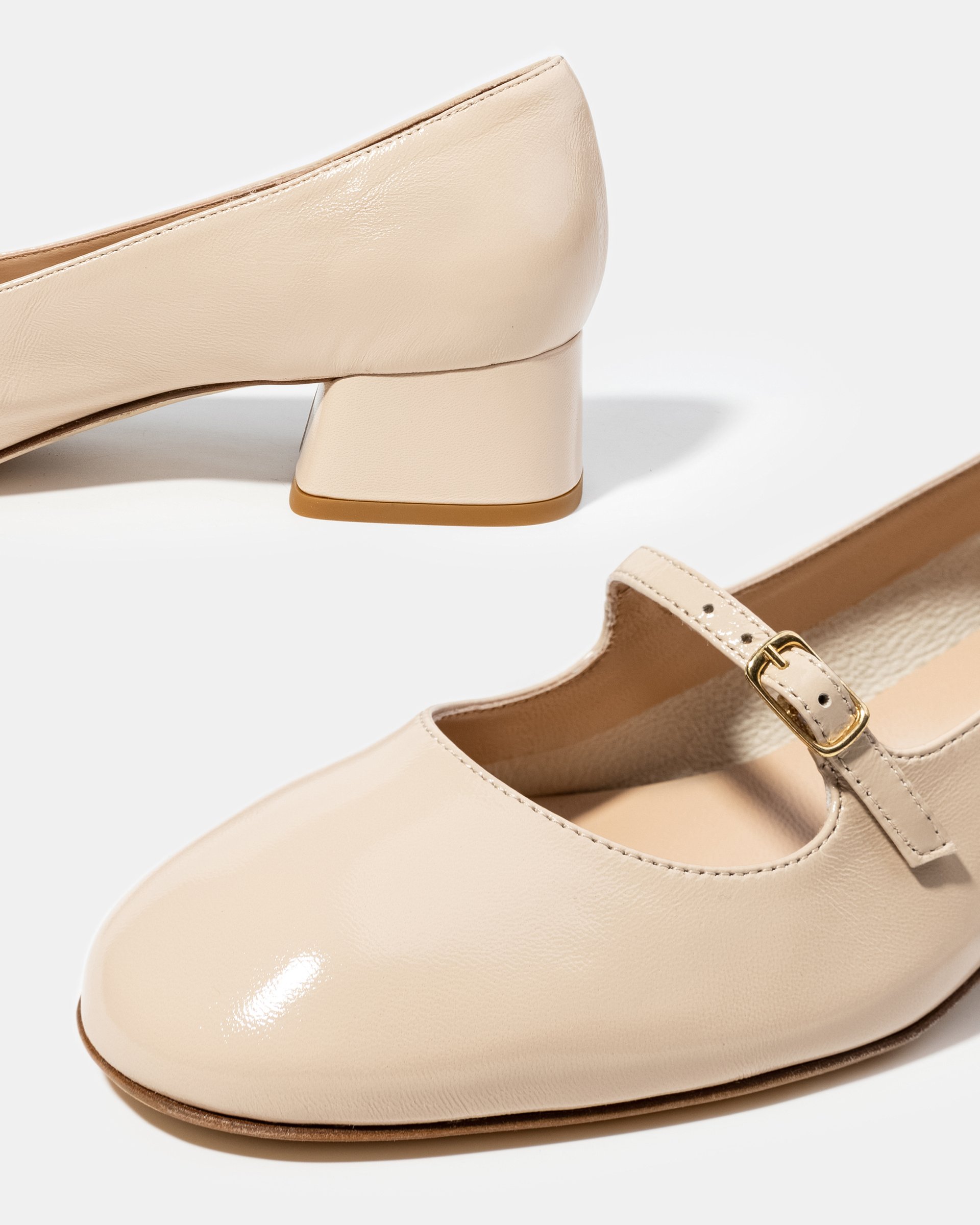 Кремово-бежевые туфли из натуральной кожи - Image 4 of 4