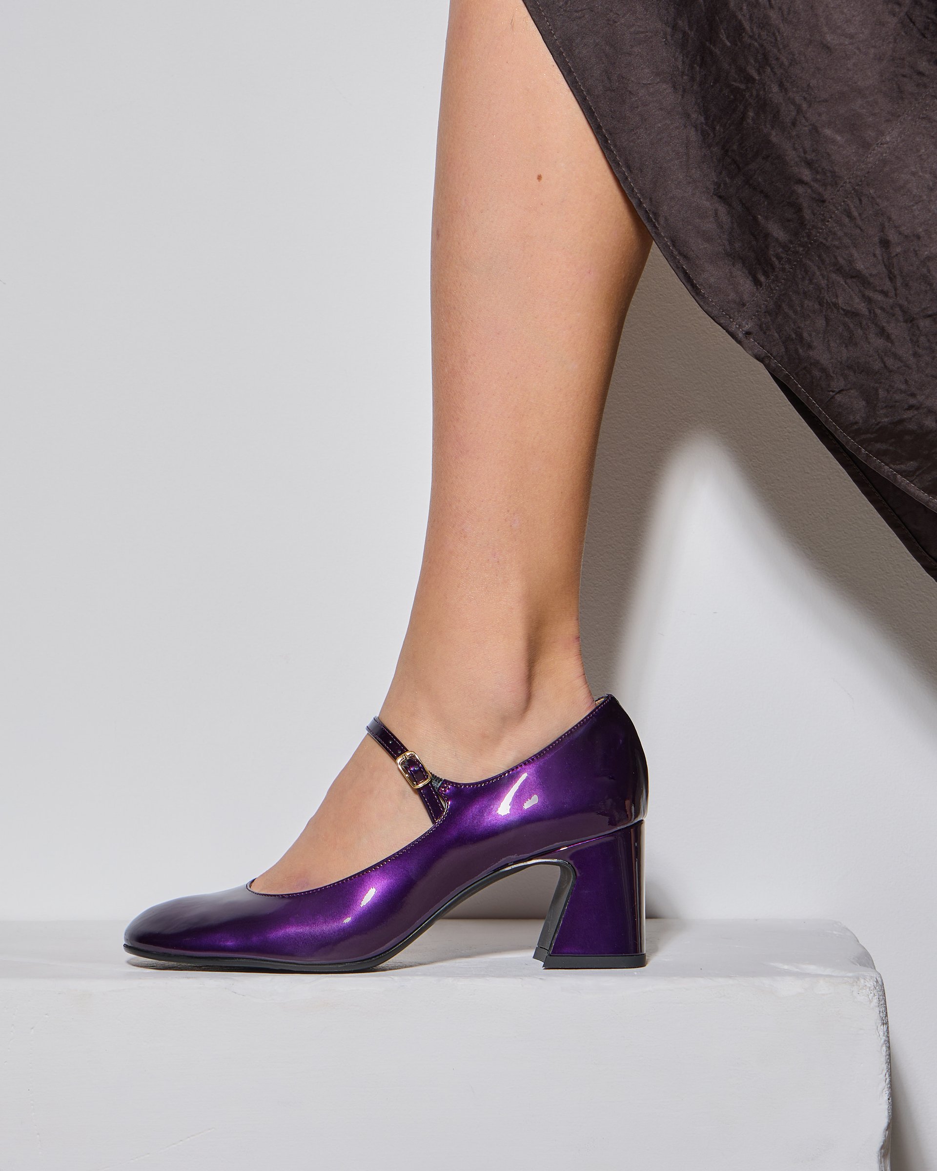 Фиолетовые лакированные туфли на каблуке - Image 5 of 7