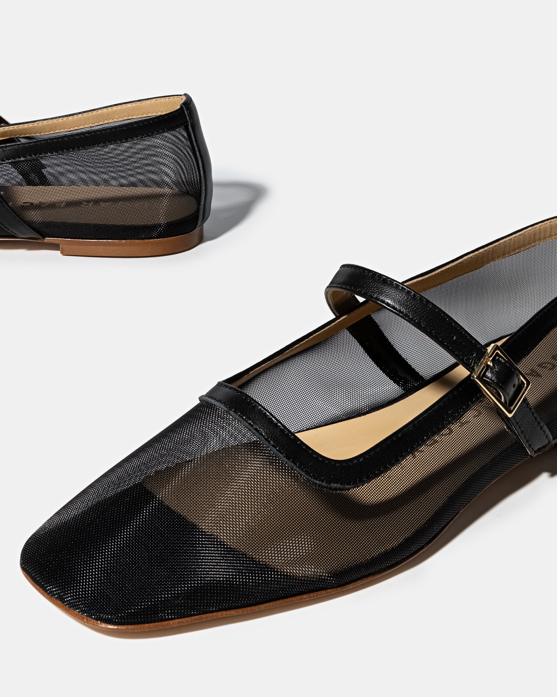 Черные балетки из текстильной сетки - Image 4 of 5