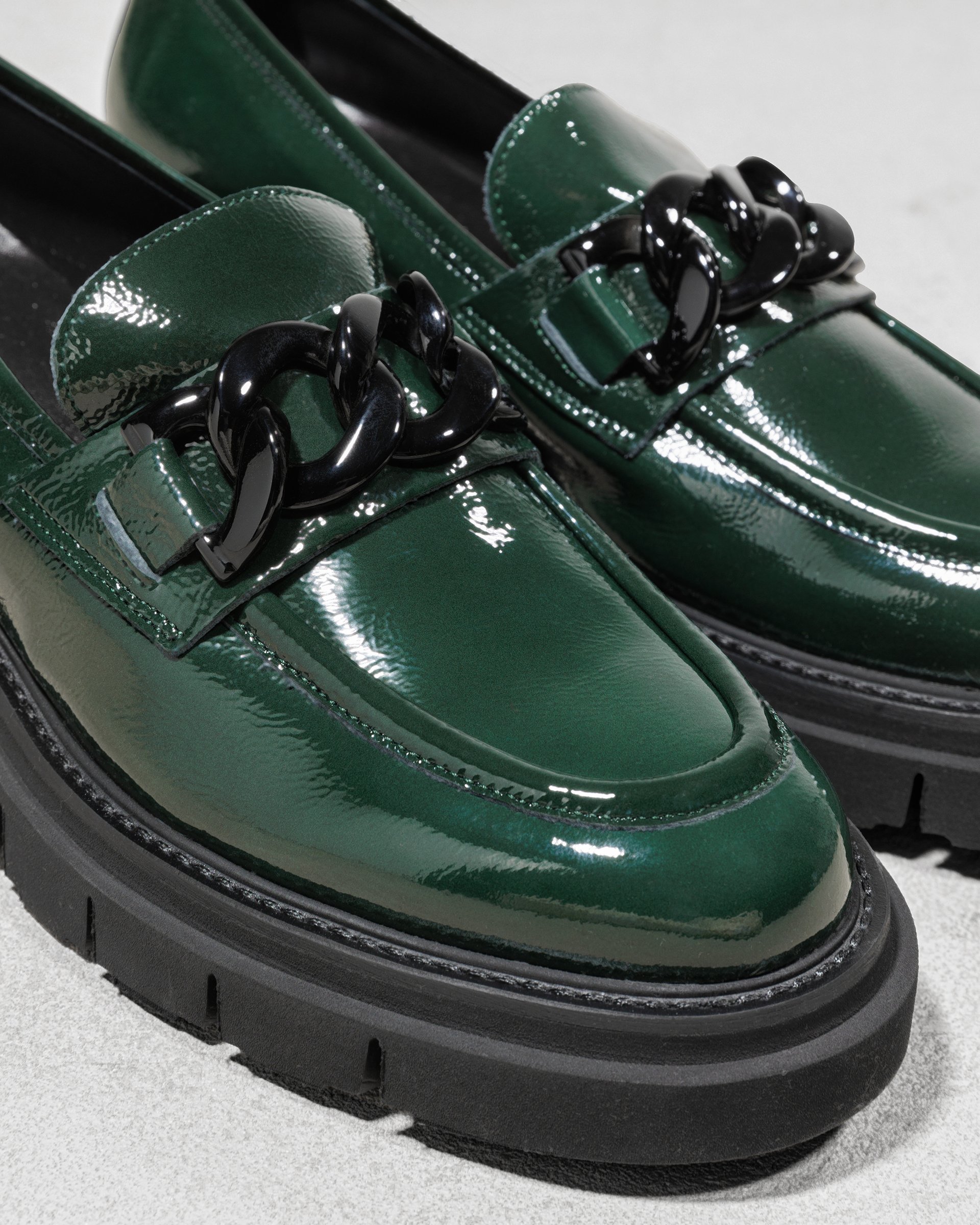 Темно-зеленые лакированные лоферы - Image 4 of 5