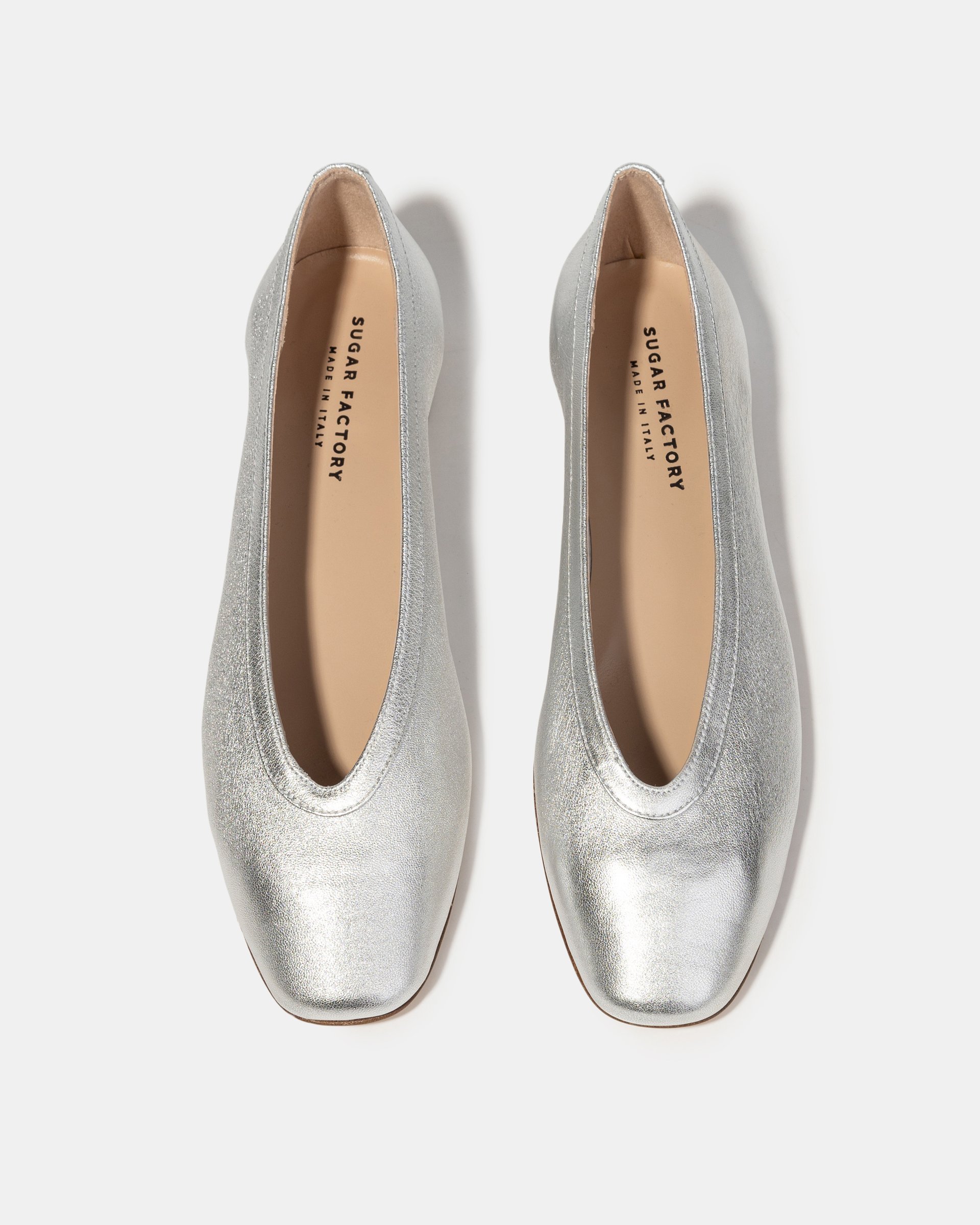 Серебристые кожаные балетки - Image 3 of 4