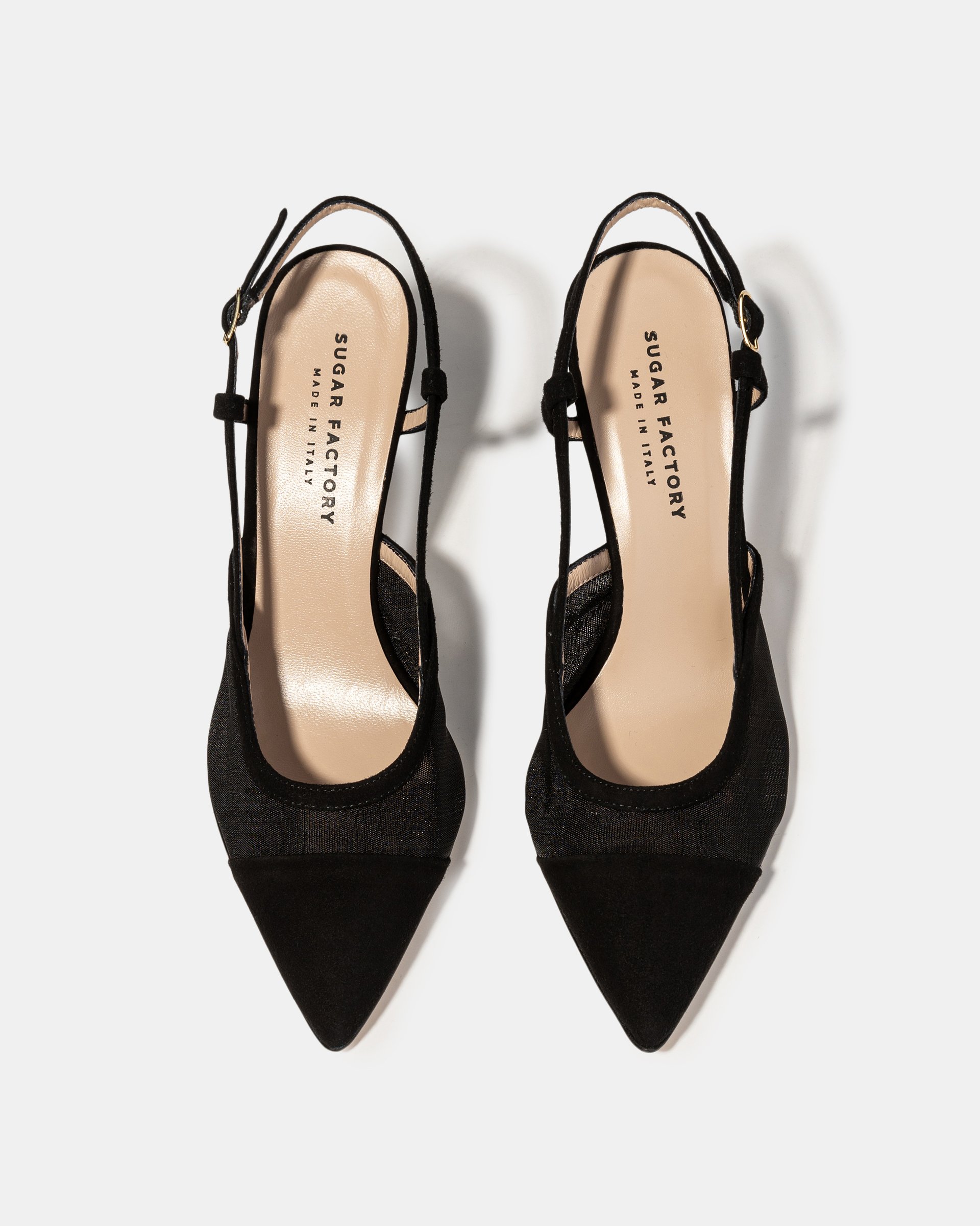 Черные туфли на каблуке с текстильными вставками - Image 3 of 4