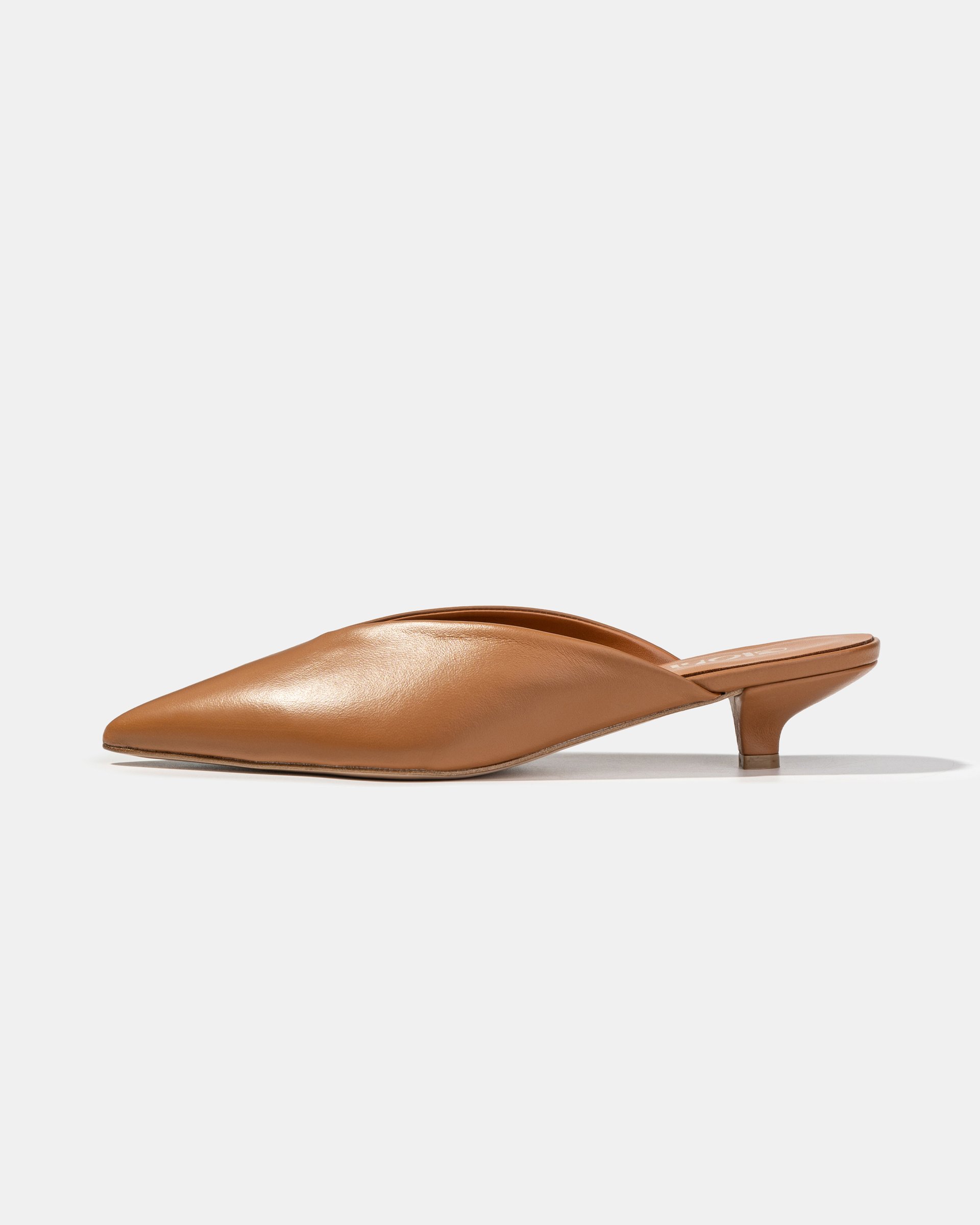 Коричневые кожаные мюли - Main image