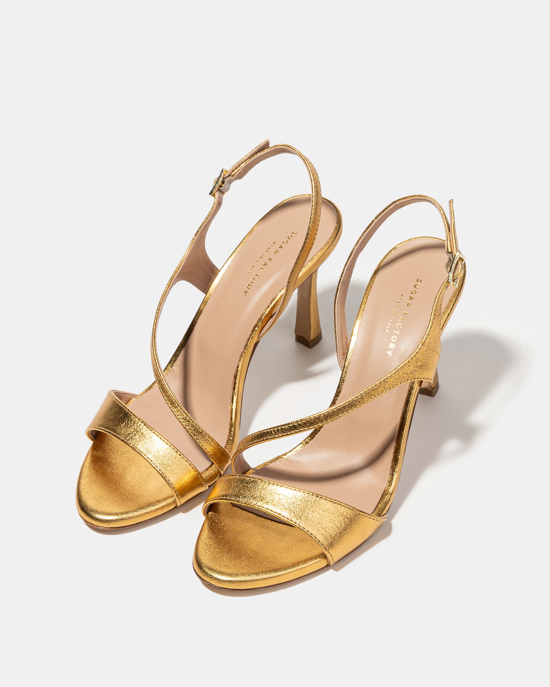 Золотистые босоножки из натуральной кожи - Image 2 of 4