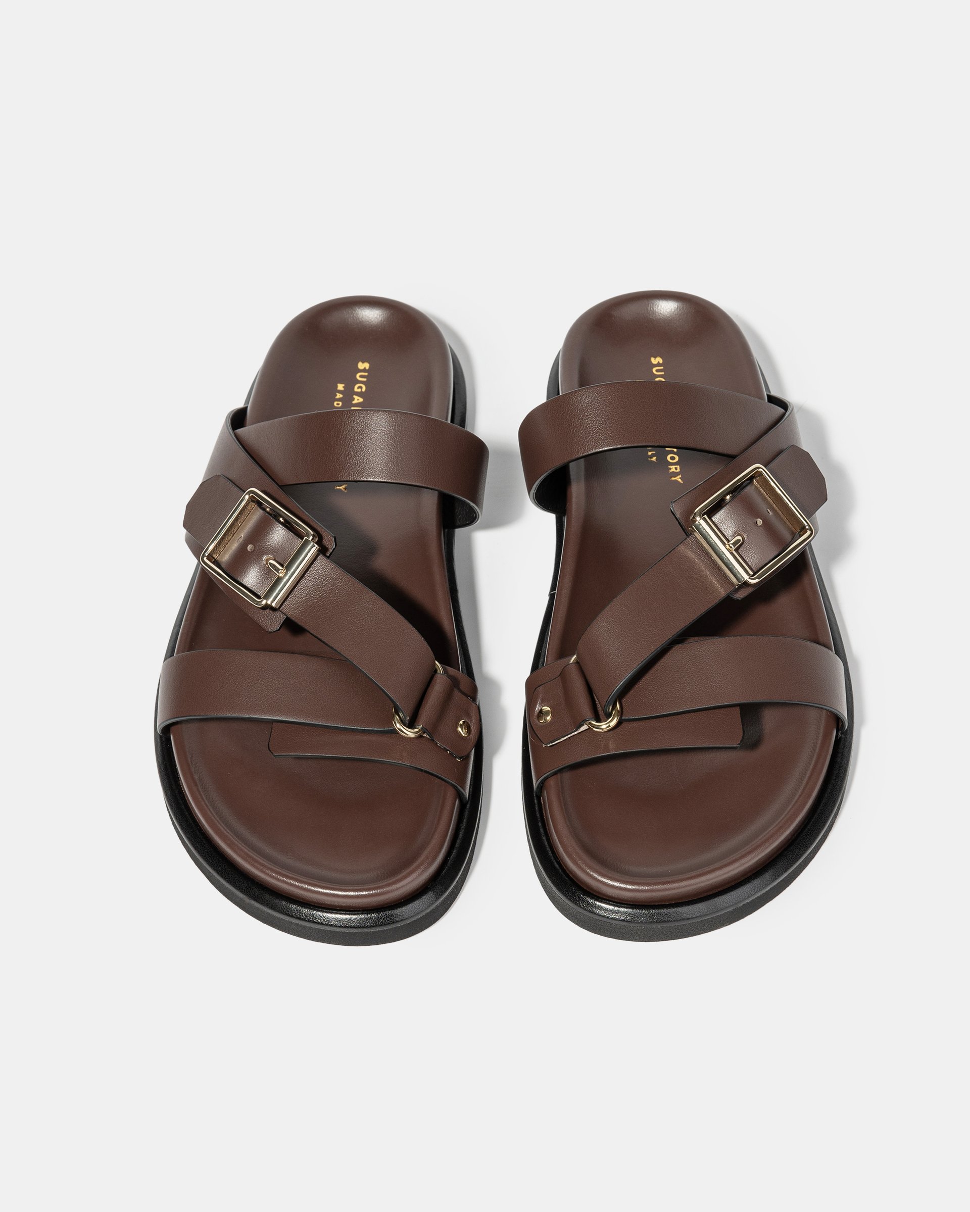 Коричневые кожаные шлепанцы - Image 3 of 4