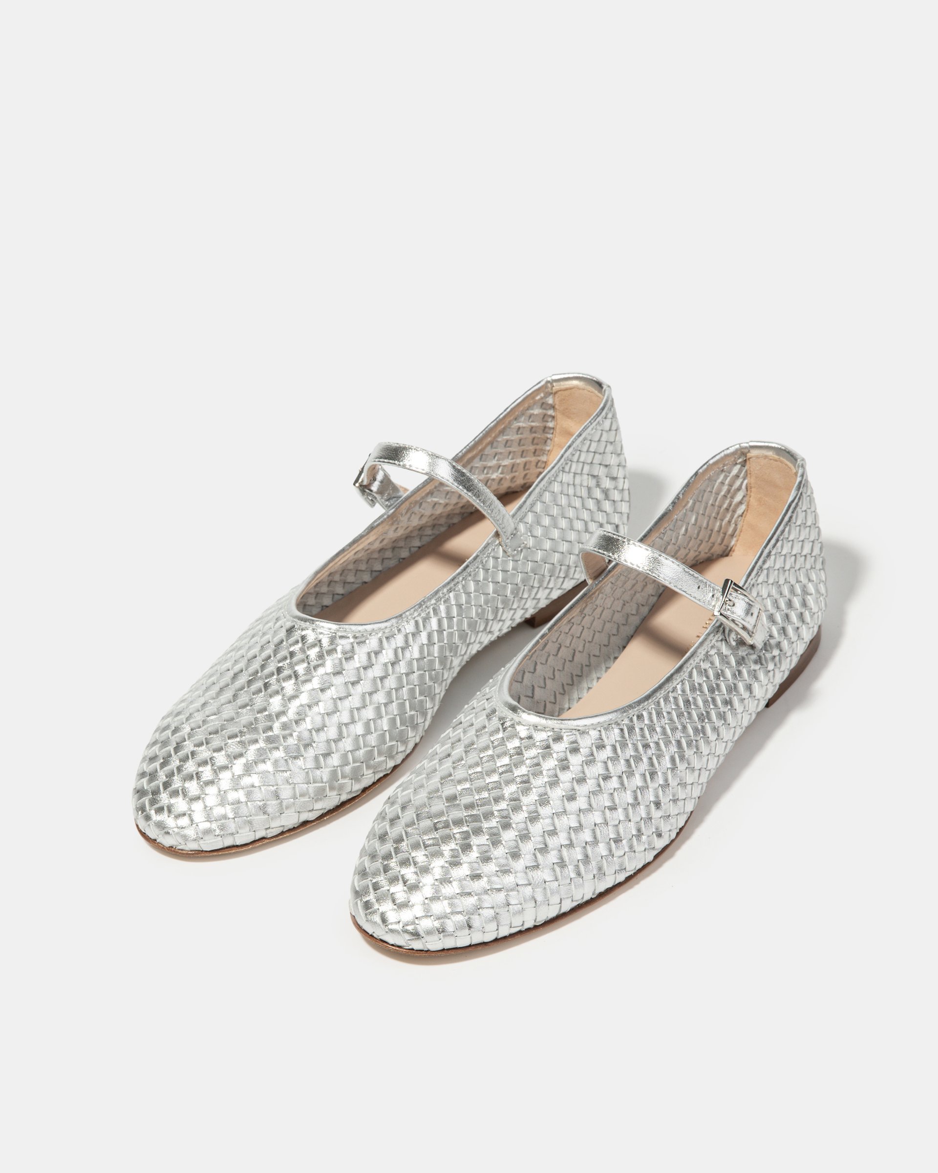 Серебристые кожаные балетки - Image 2 of 4