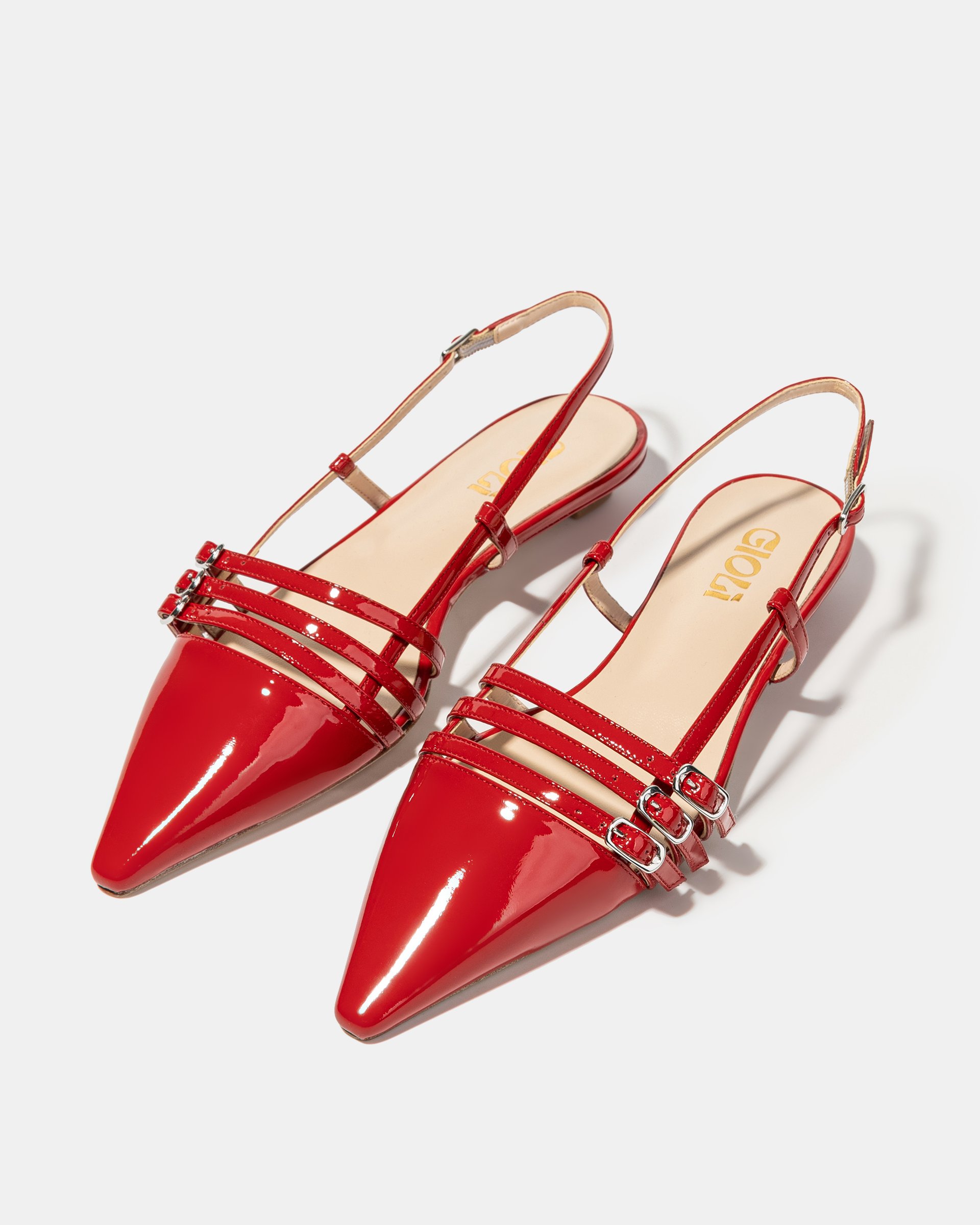 Красные лакированные туфли с ремешками - Image 2 of 5