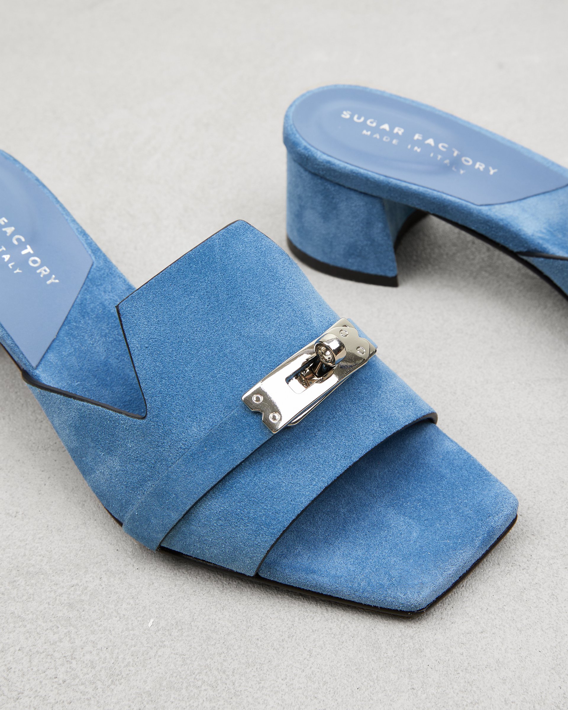 Светло-синие замшевые мюли - Image 4 of 7