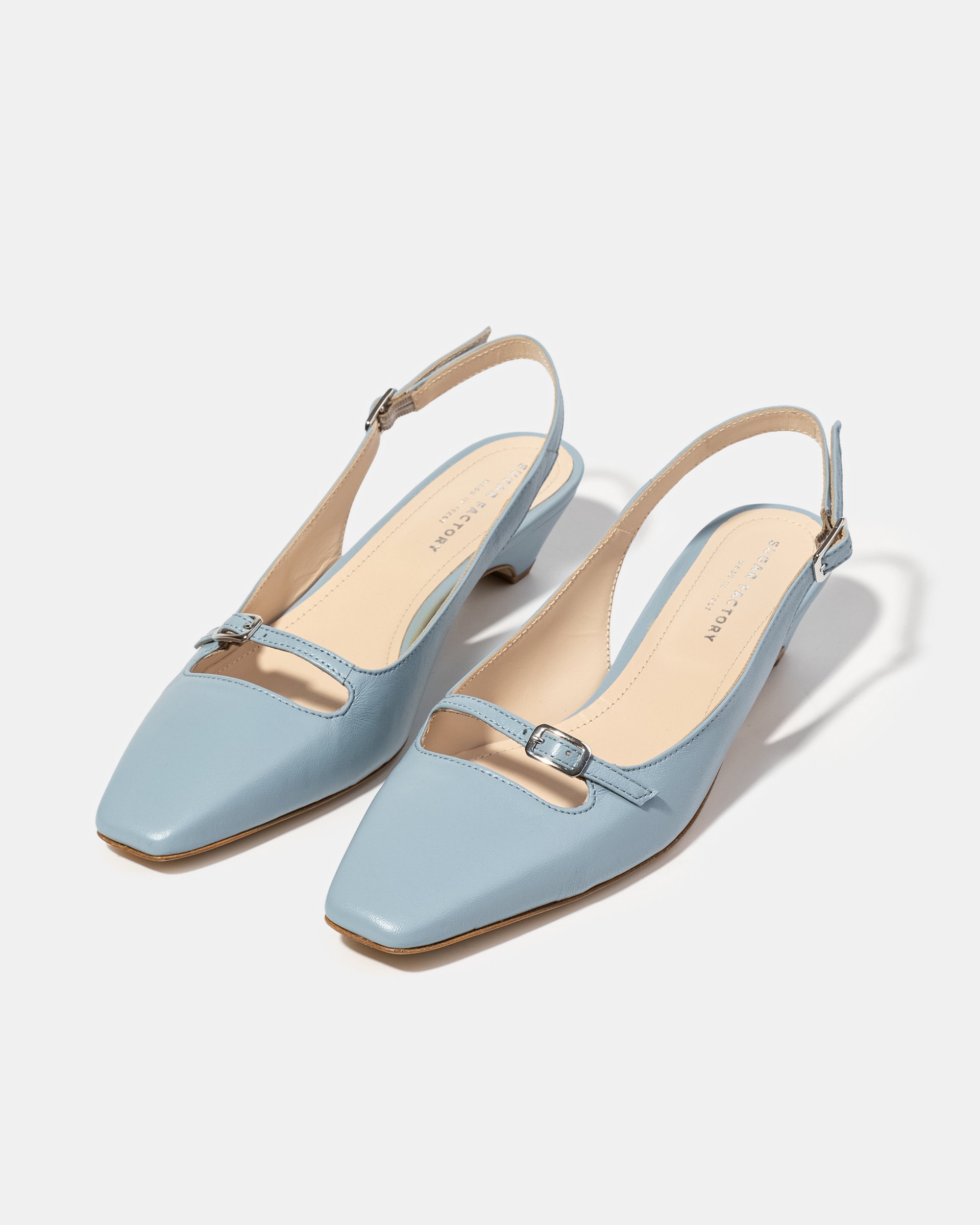 Голубые кожаные туфли с ремешками - Image 2 of 5