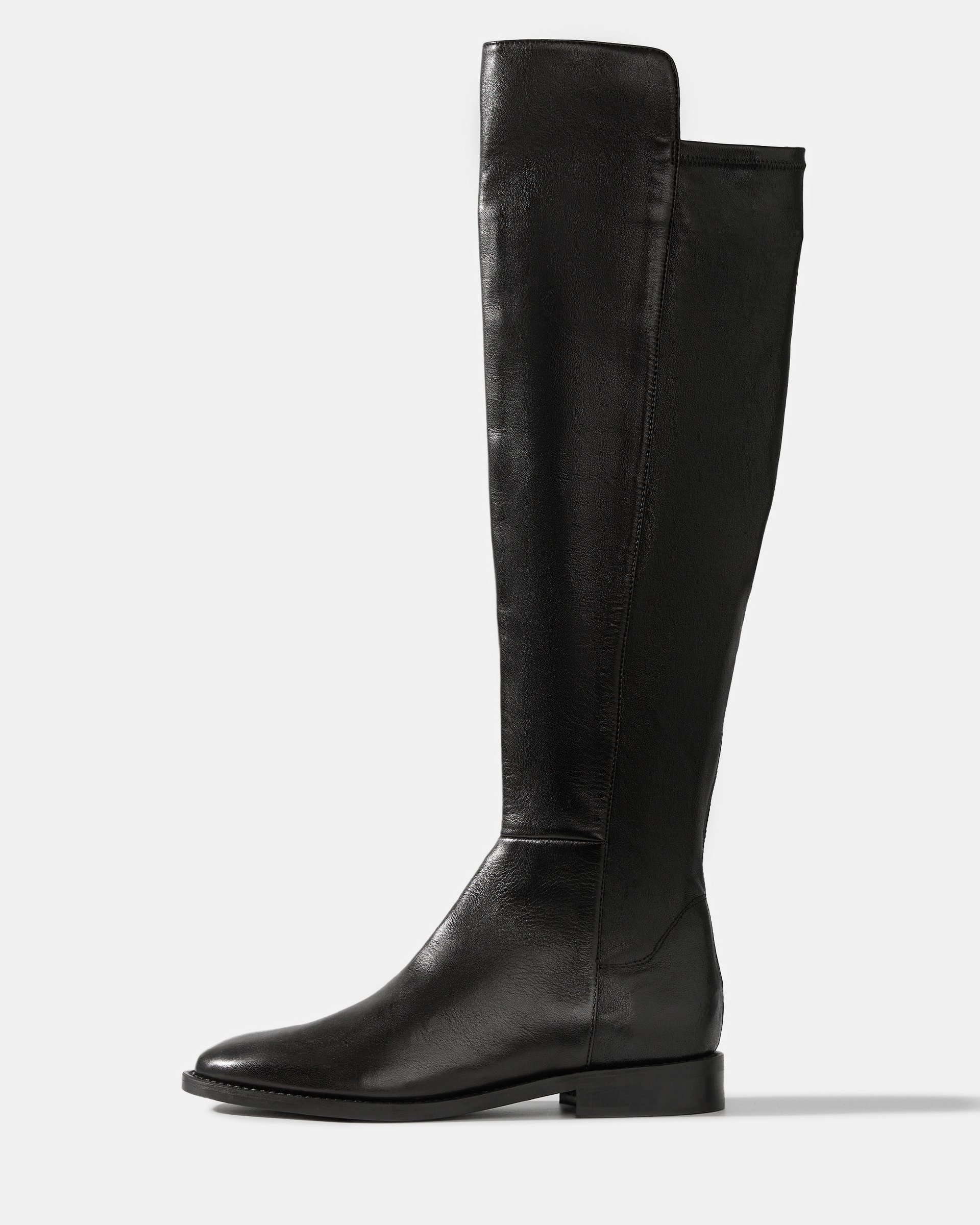 Черные высокие кожаные сапоги - Main image