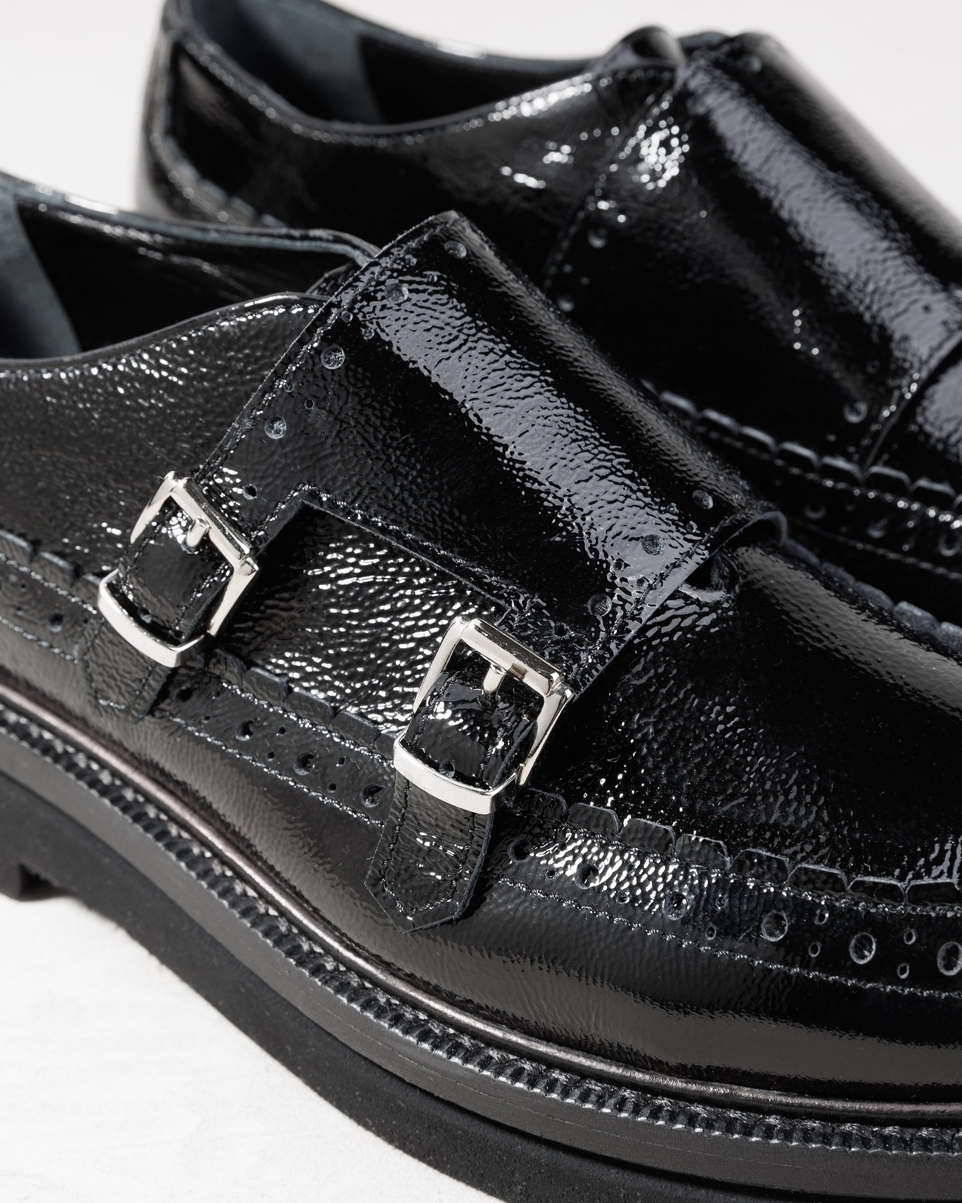 Черные лакированные кожаные туфли-монки - Image 4 of 6
