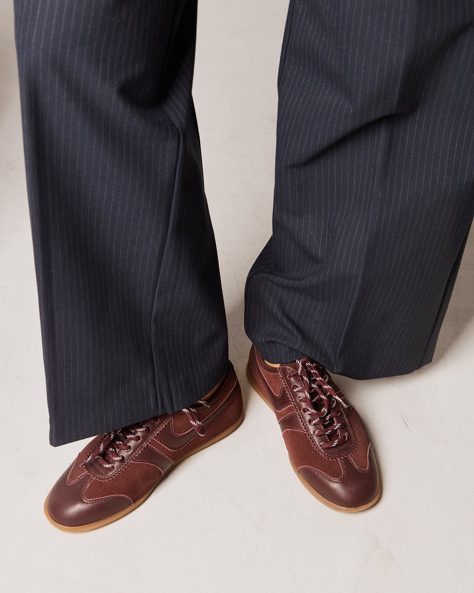 Бордовые кожаные кеды - Image 6 of 6