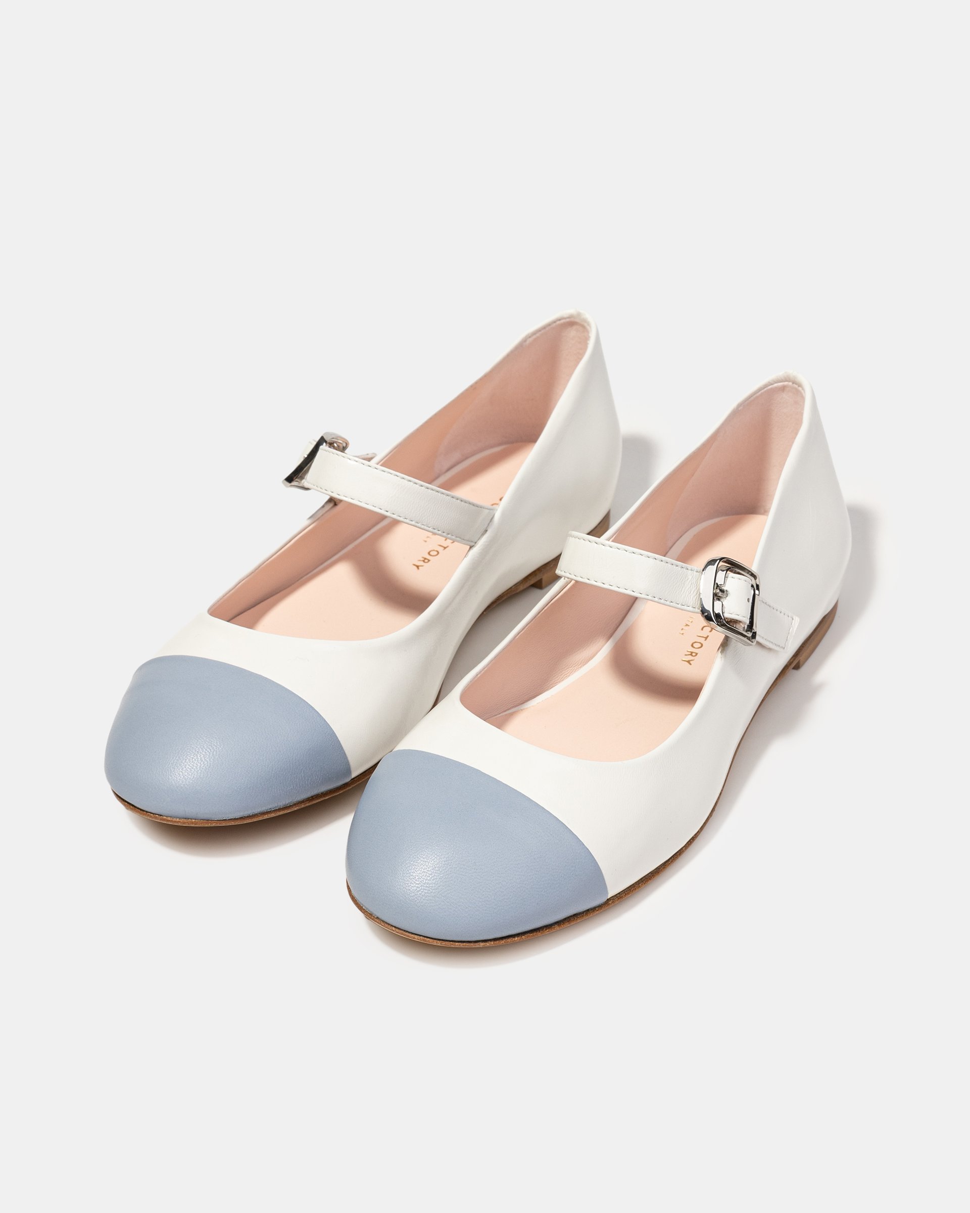 Бело-голубые балетки из лакированной кожи - Image 2 of 5