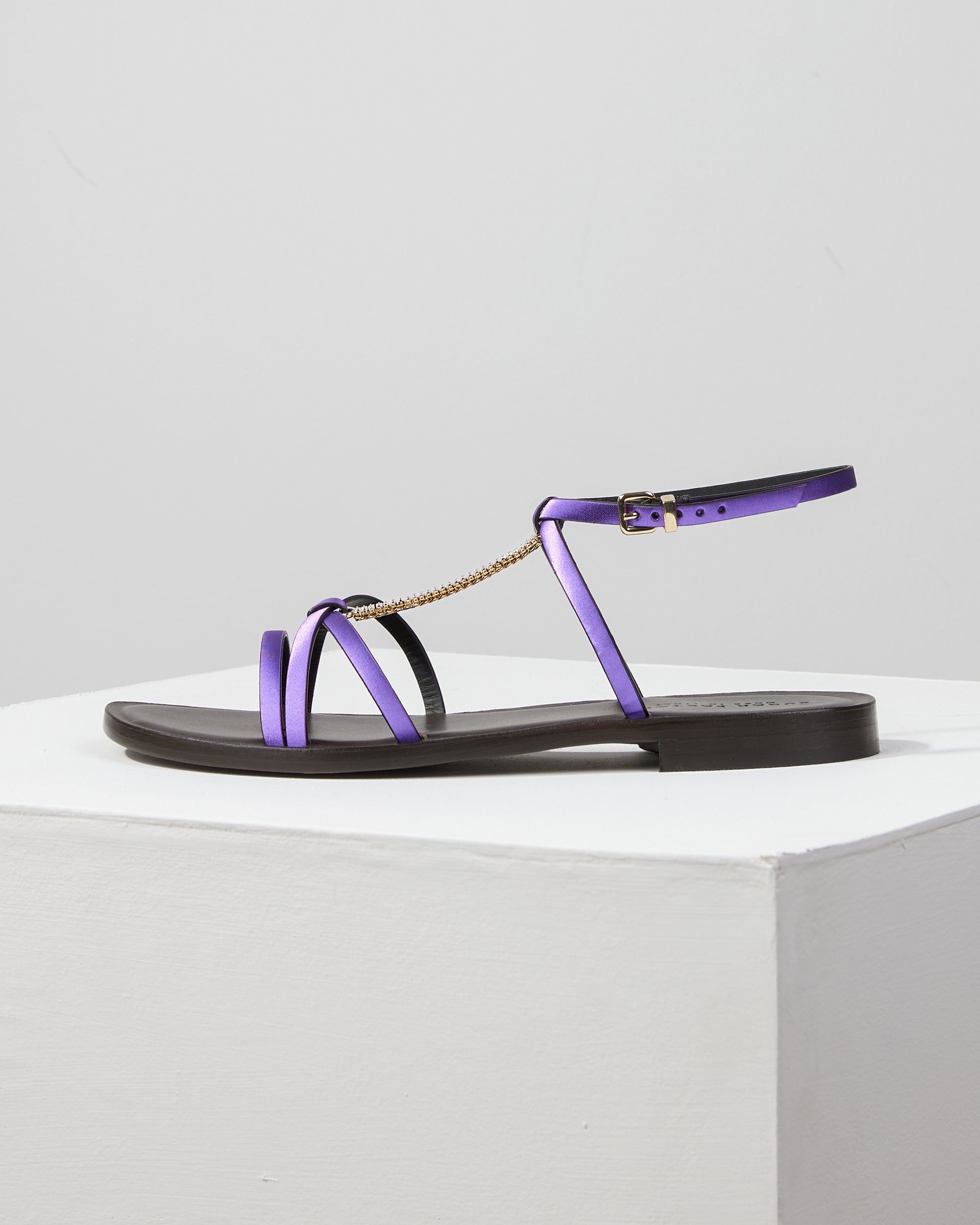 Лиловые кожаные босоножки - Main image