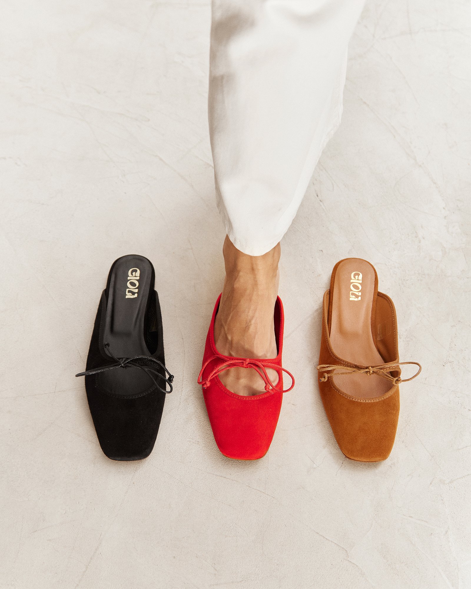 Красные замшевые слиперы с бантиком - Image 5 of 5