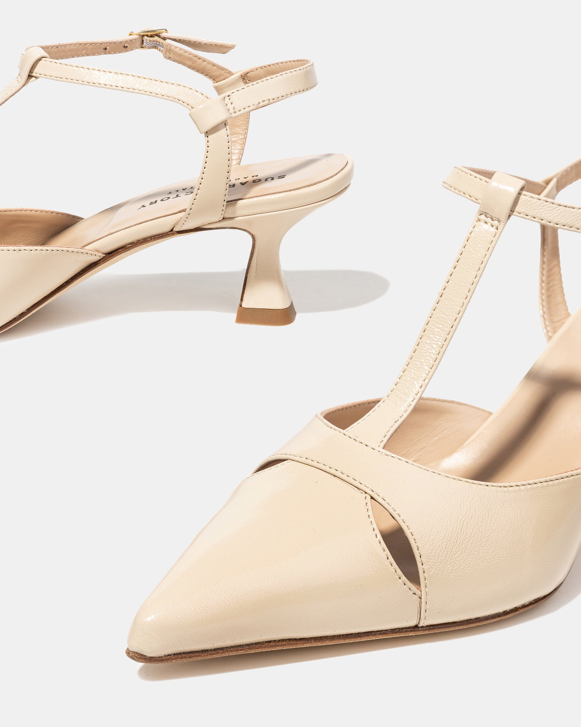 Бежевые кожаные туфли с ремешками - Image 4 of 5