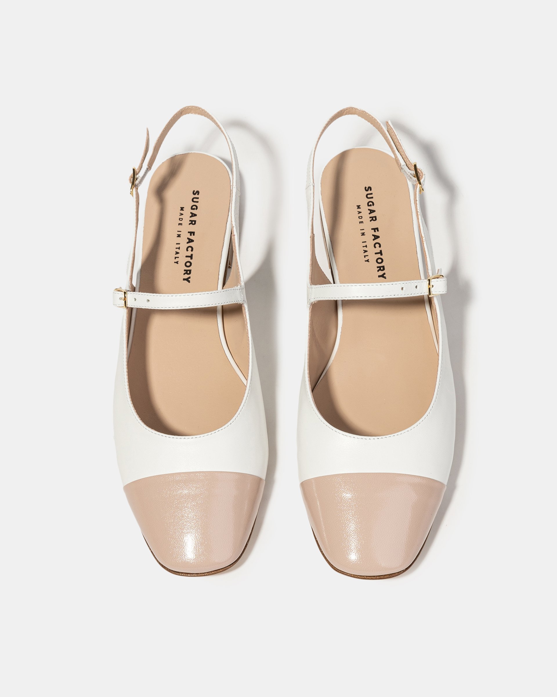 Бежево-белые кожаные туфли - Image 3 of 4