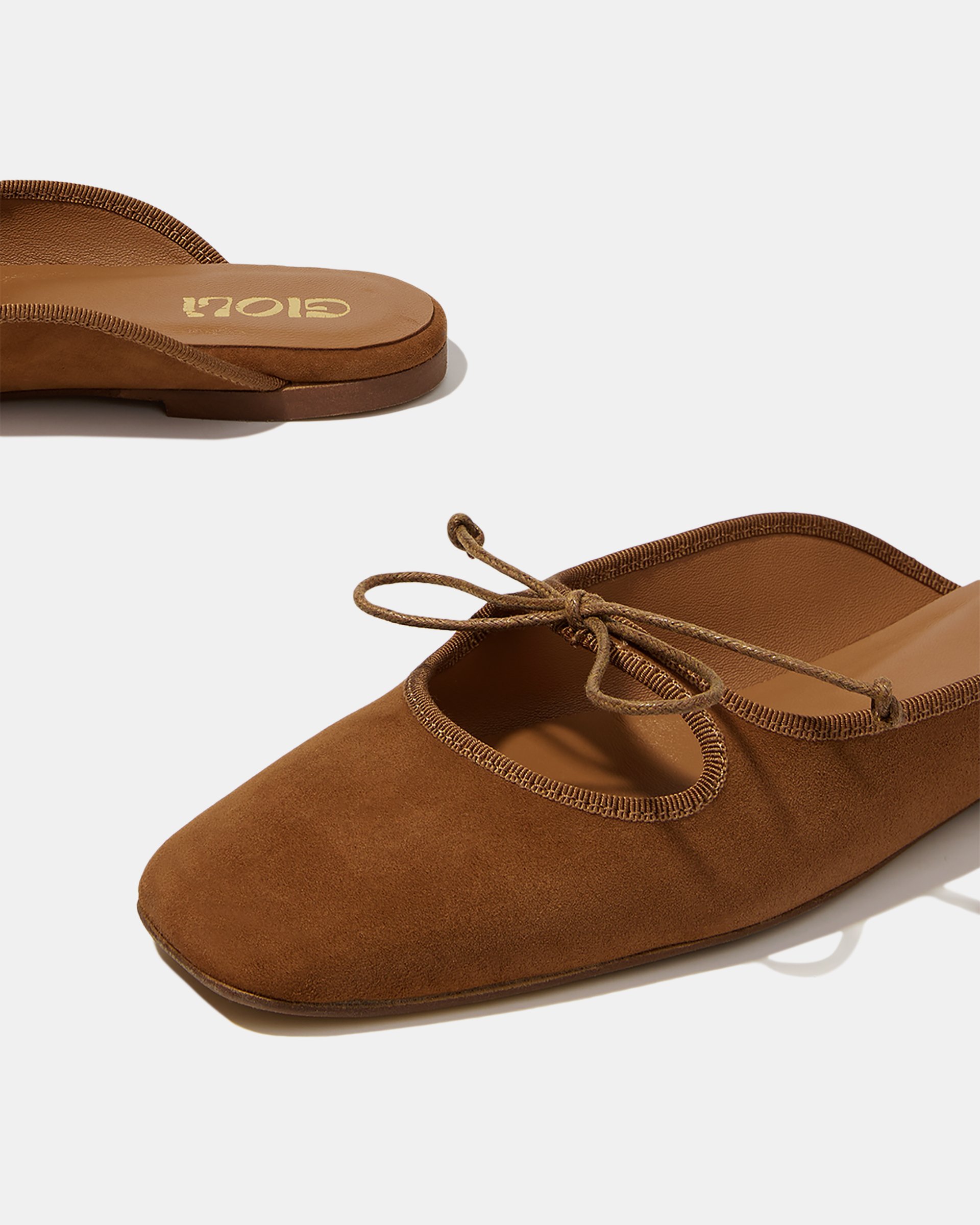 Коричневые замшевые слиперы с бантиком - Image 4 of 4