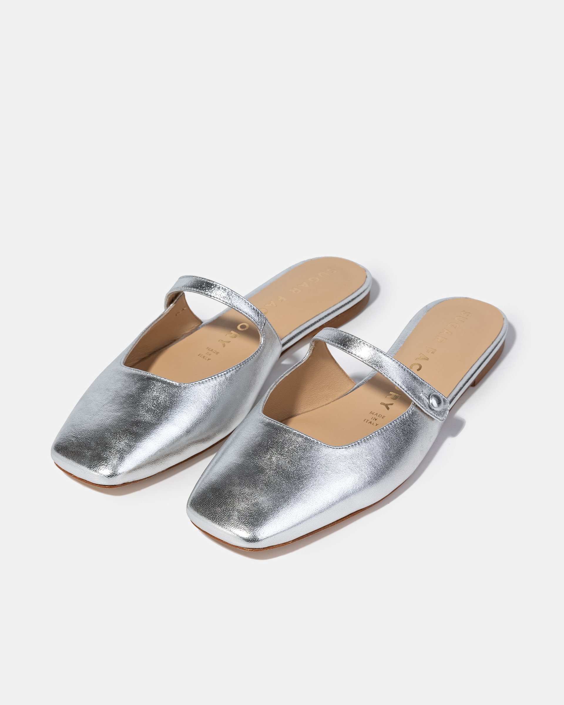 Серебристые слиперы из натуральной кожи - Image 2 of 5