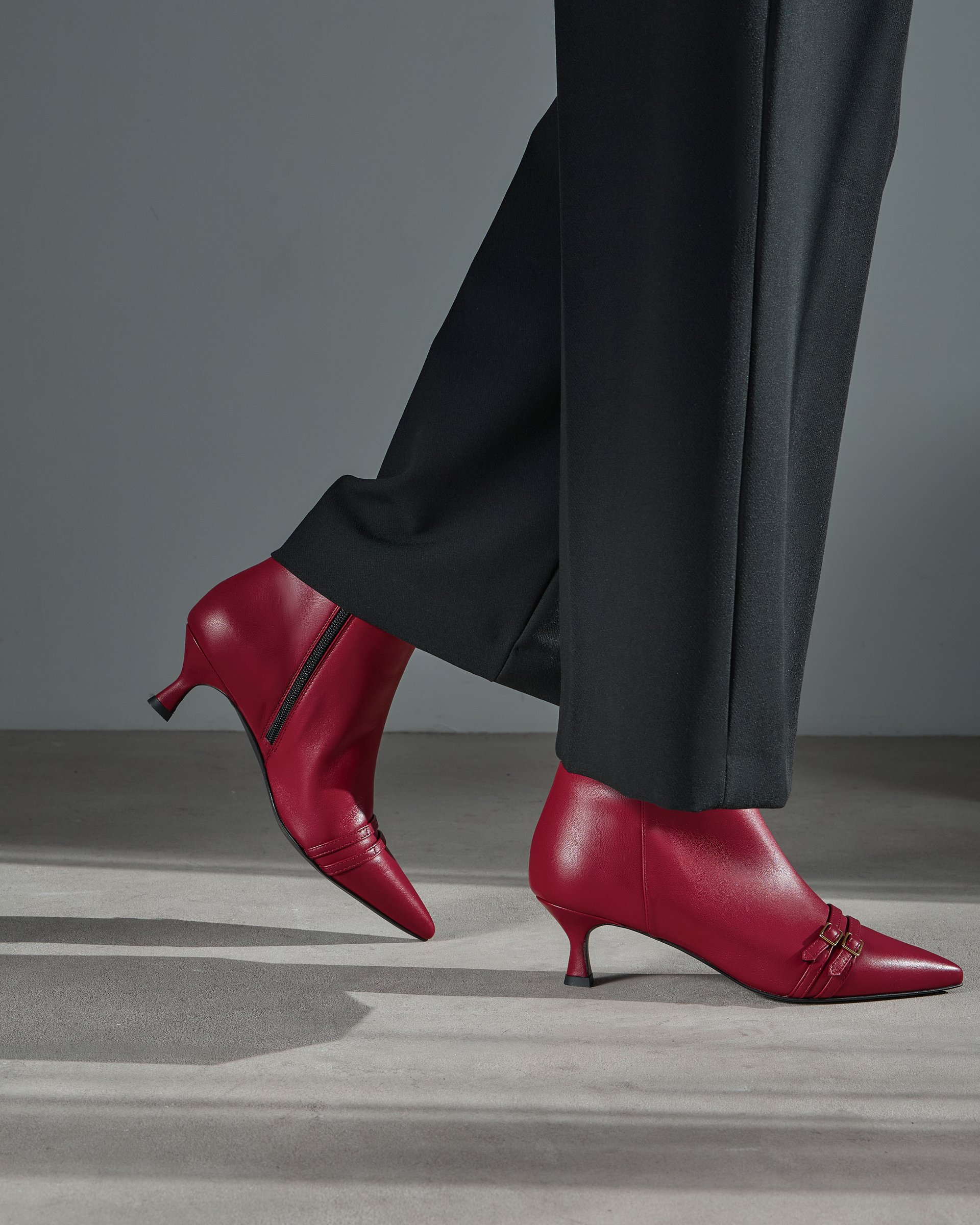 Бордовые кожаные ботильоны - Image 5 of 5