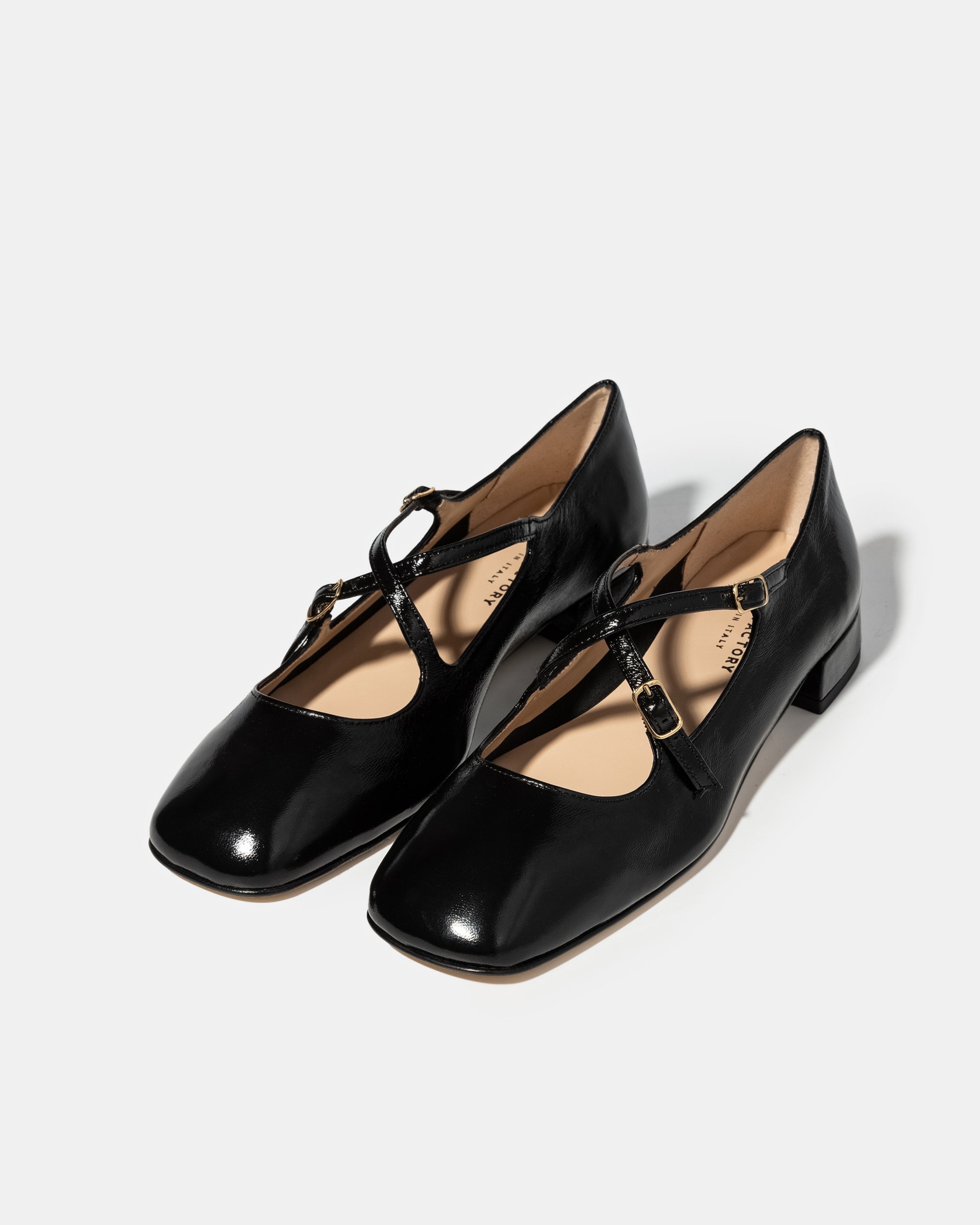 Черные кожаные туфли на низком каблуке - Image 2 of 5