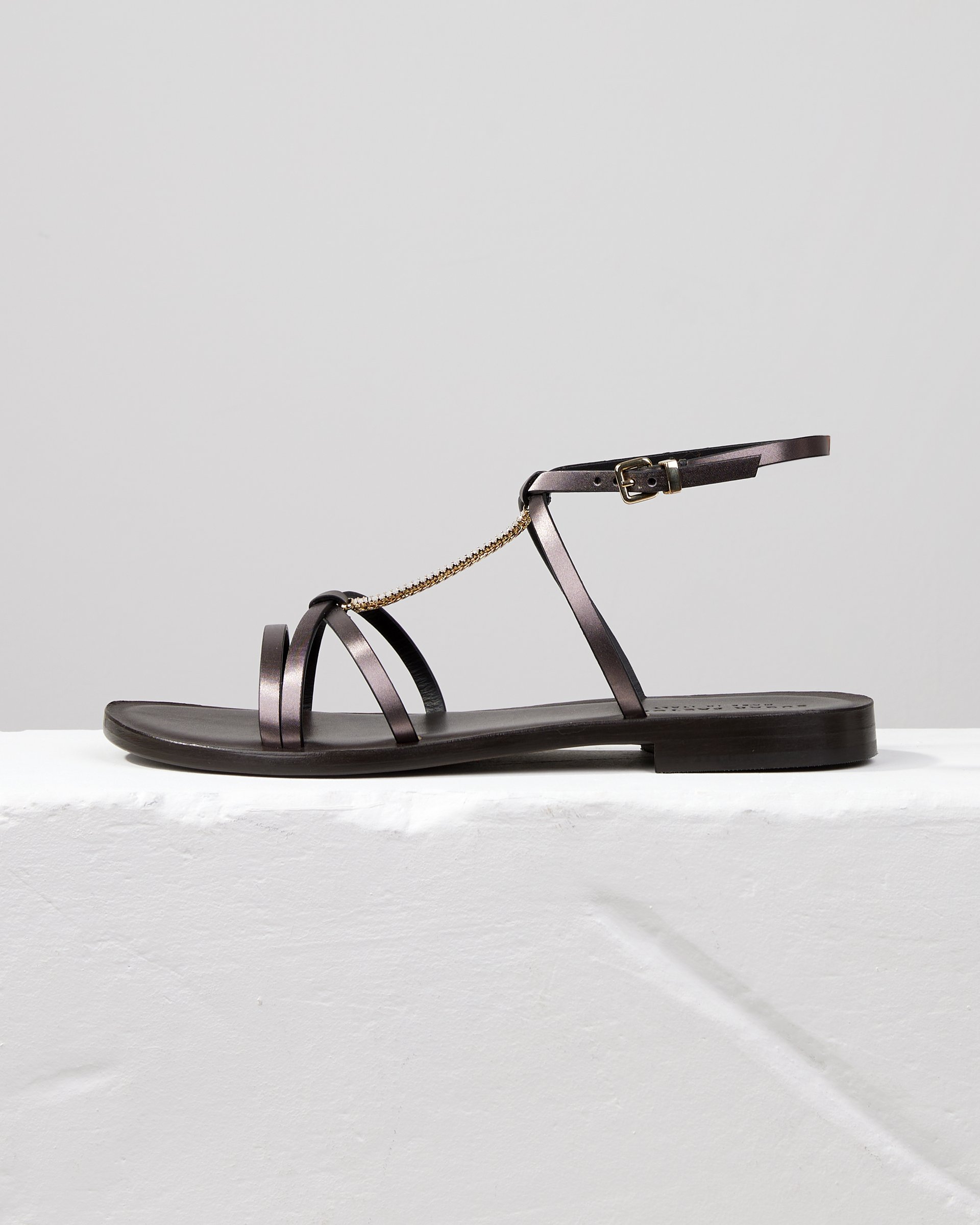 Серые кожаные босоножки - Main image